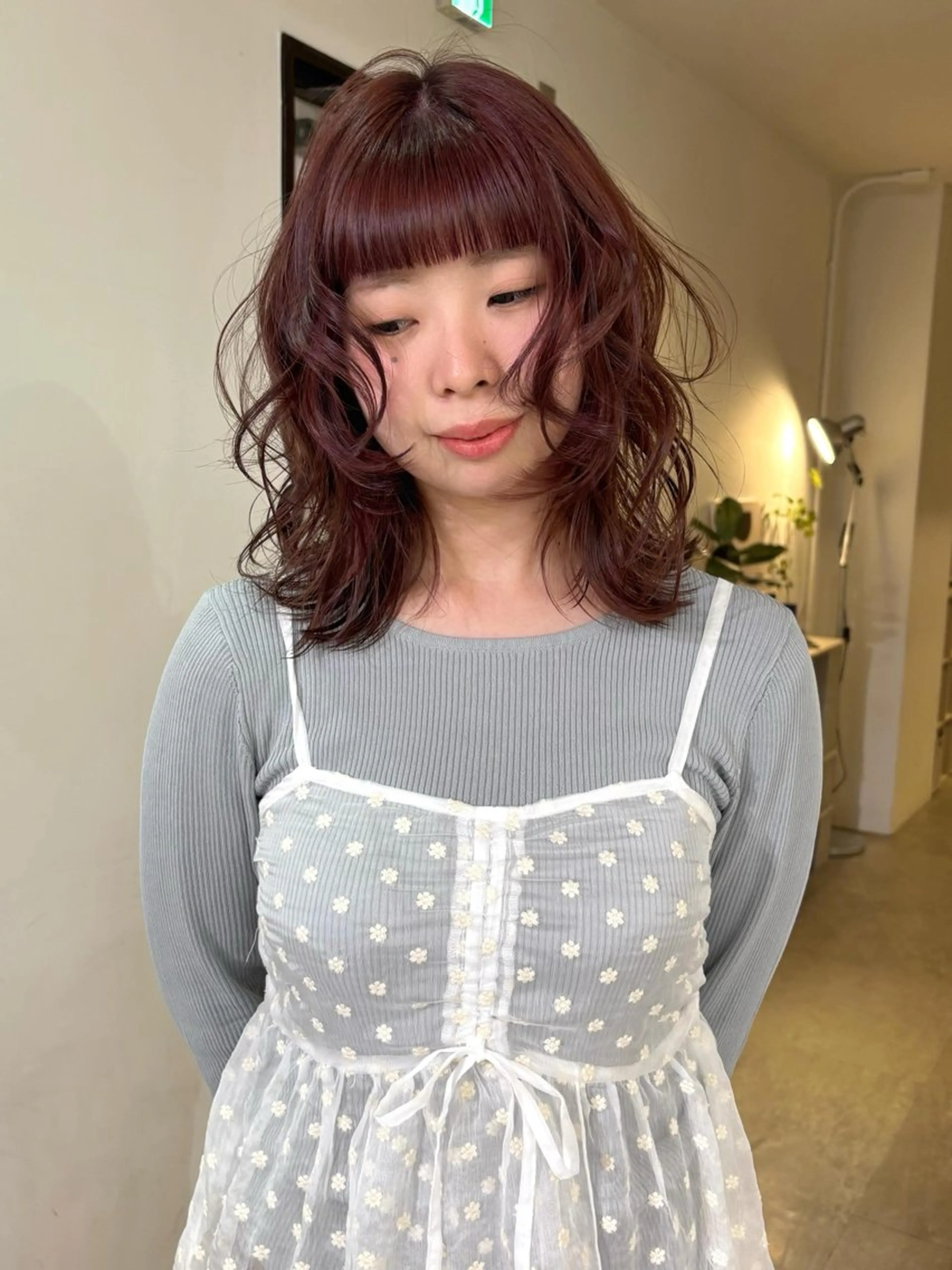 ミディアム カラー カット ヘアカラー mizuki/ピンク ベージュ.レイヤーのヘアスタイル