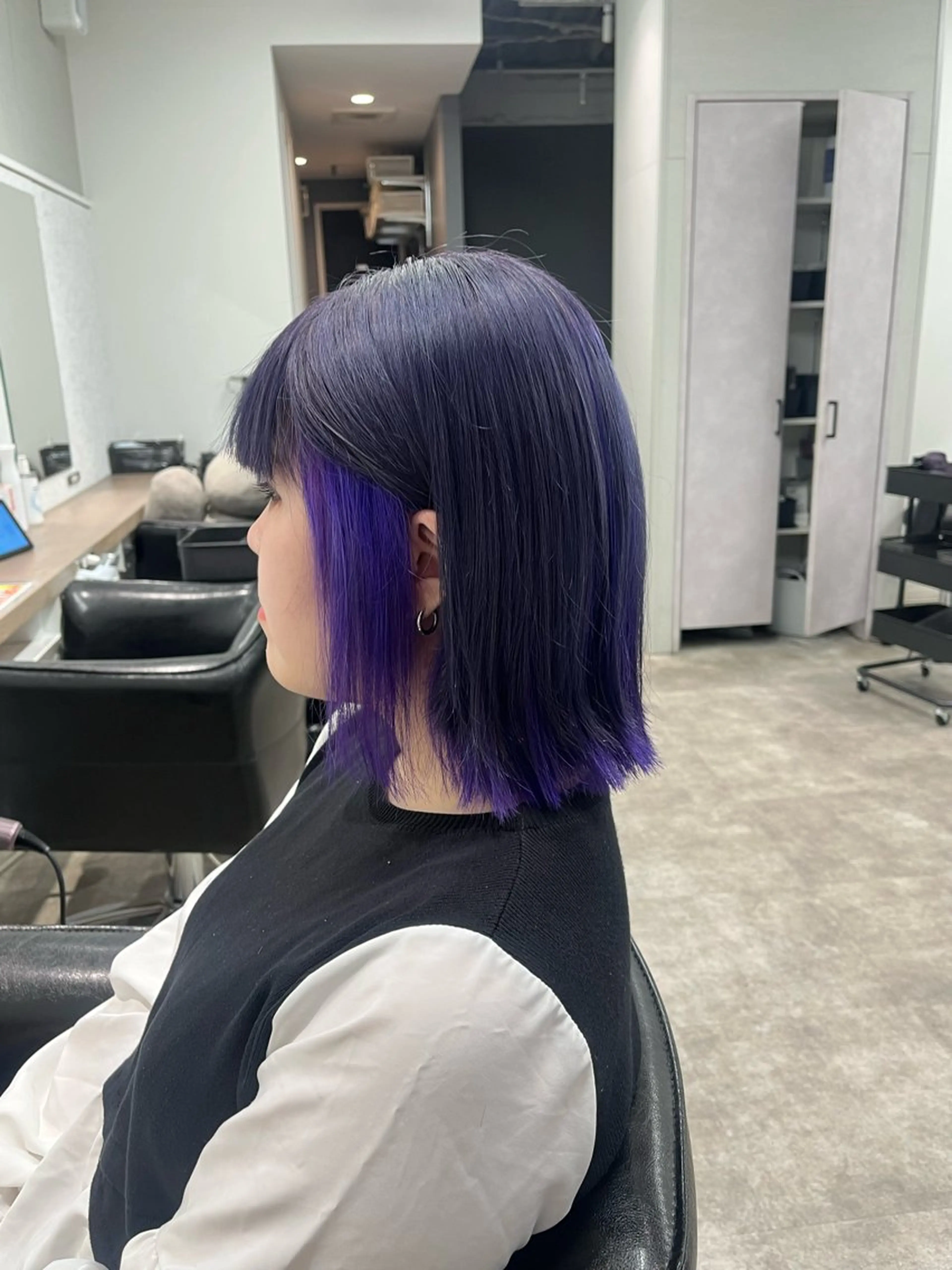ミディアム カラー ヘアアレンジ デザインカラー 🍓艶髪/艶カラー しんたに🌈のヘアスタイル