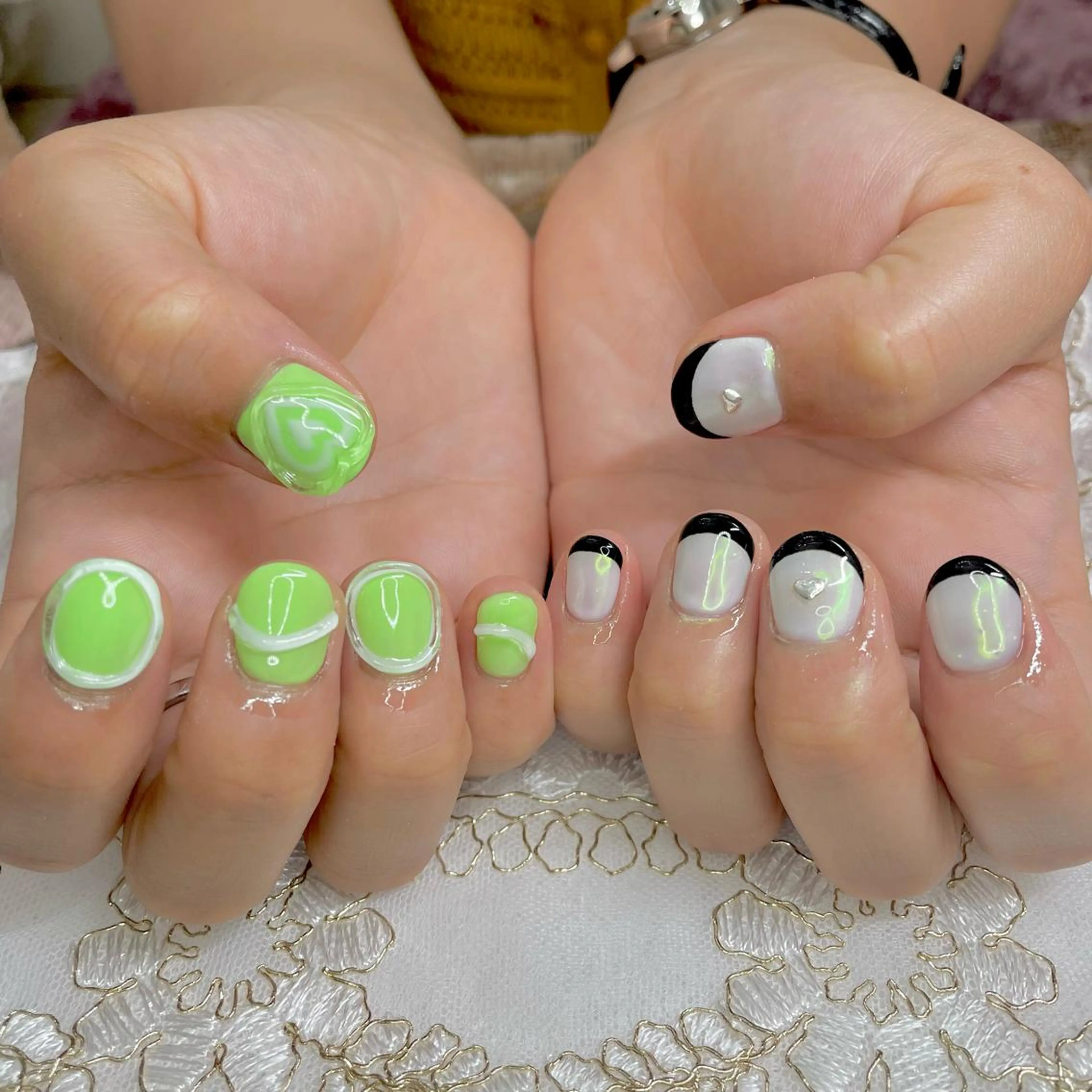 ネイル アートネイル オーロラネイル ジェルネイル 持ち込み ニュアンスネイル J terrace Nailのネイルデザイン