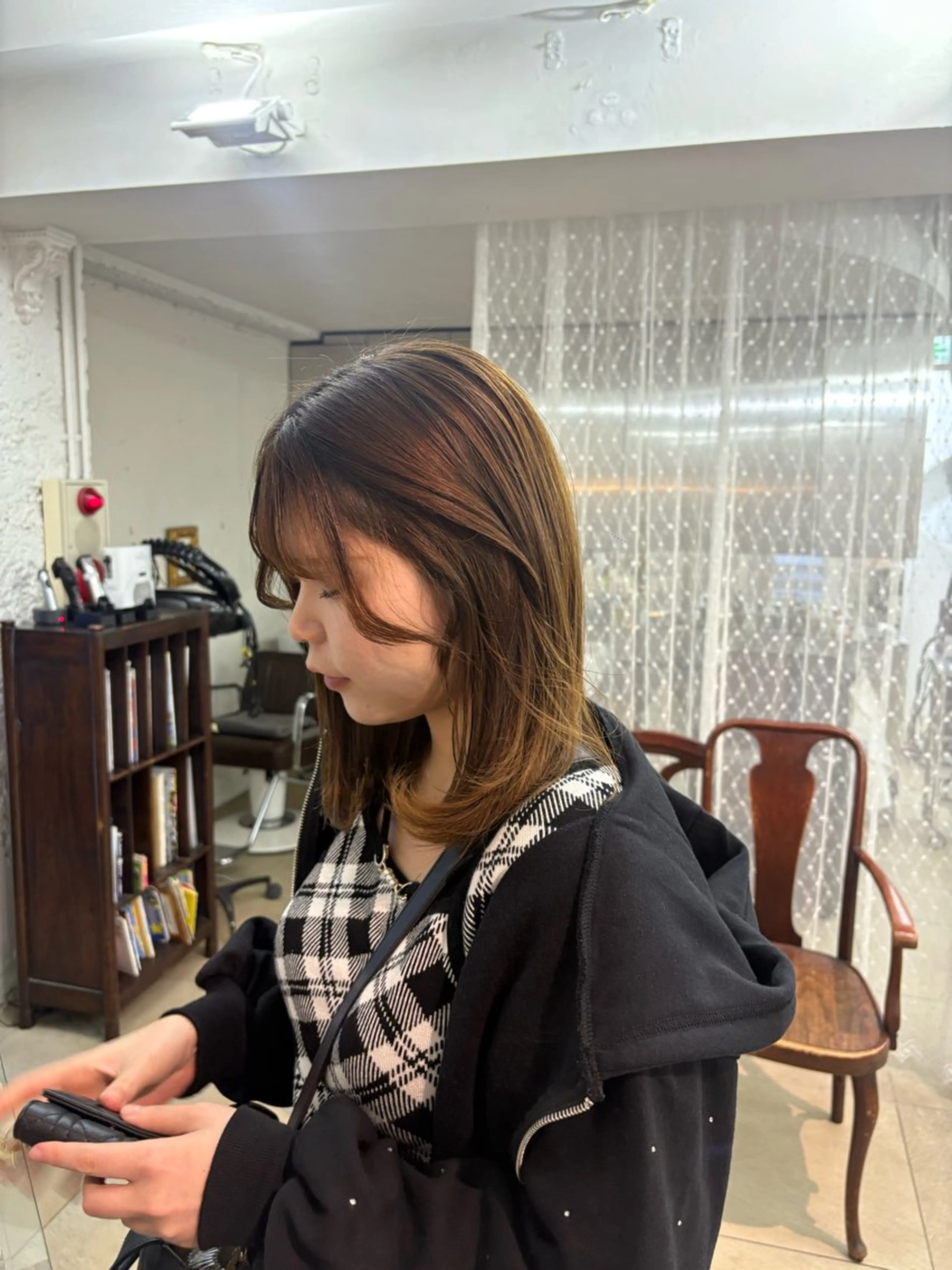 セミロング パーマ 縮毛矯正 艶髪🫧透明感カラー ｺﾑｶｲ  ﾕﾘｺのヘアスタイル