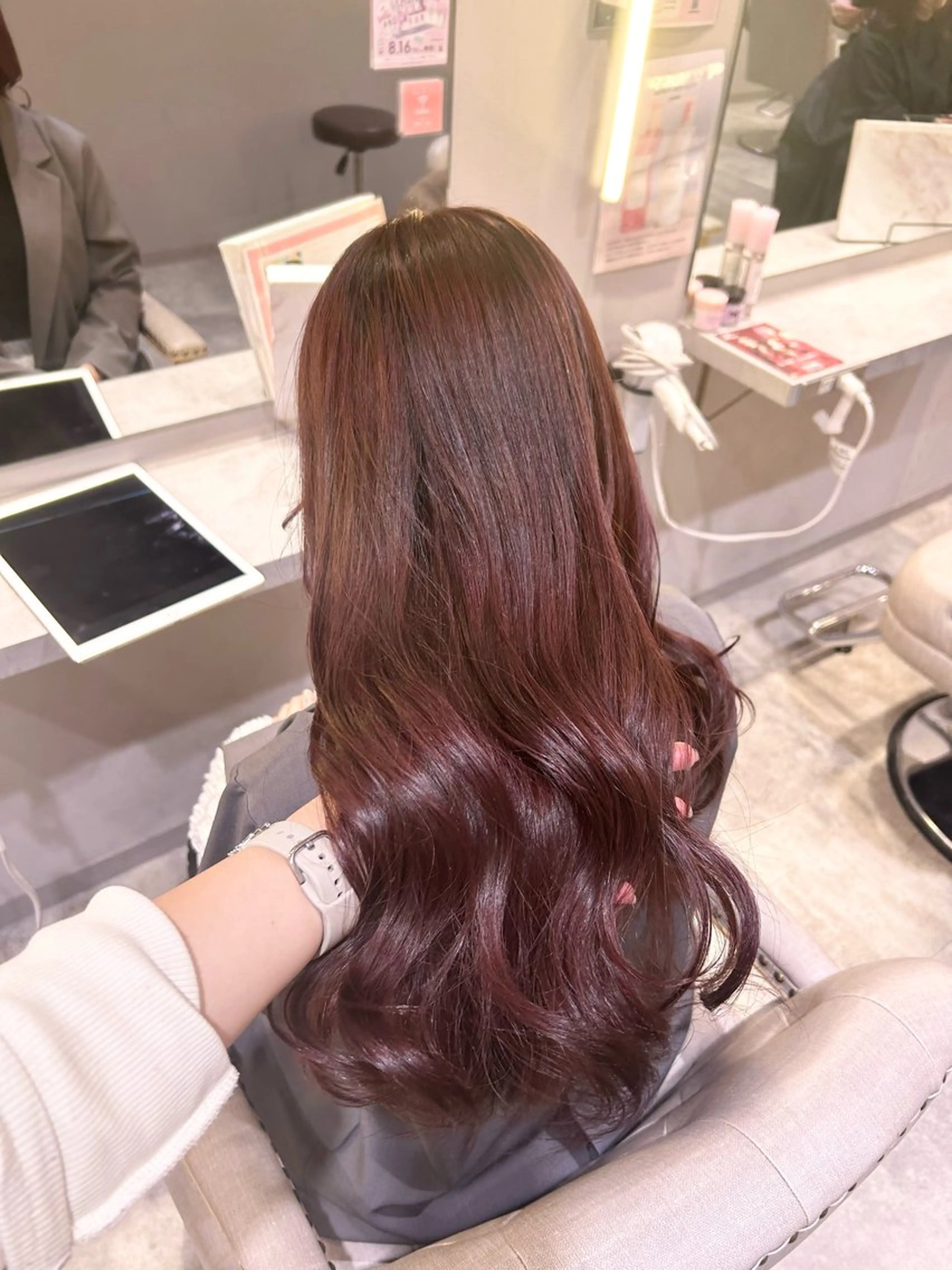 ロング カラー カシス ダブルカラー ピンクカラー 🐰🎀艶髪特化 yuzuka🎀🐰のヘアスタイル