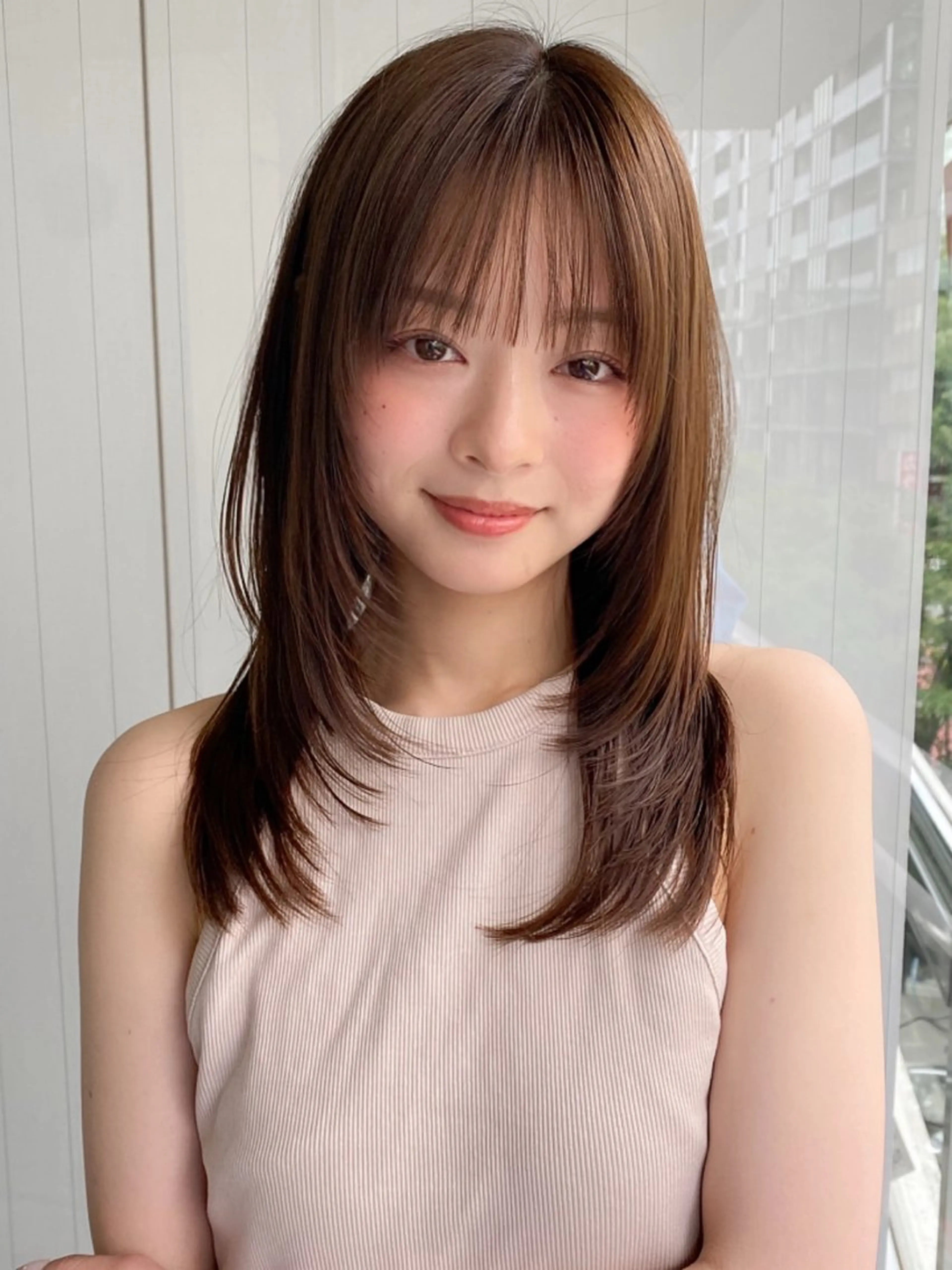 セミロング カラー ベージュカラー 透明感カラー 韓国風ヘア レイヤーカット カット ヘアカラー トリートメント レイヤー×髪質改善✨ 渋谷/佐藤侑哉のヘアスタイル