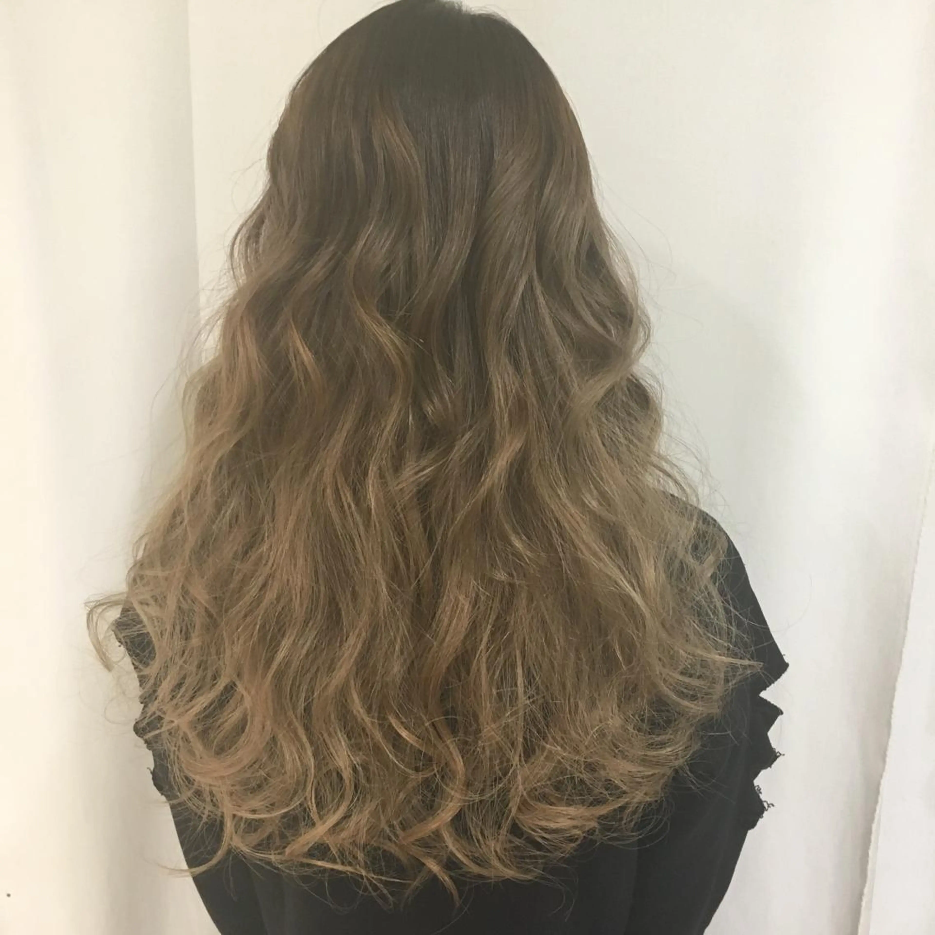 ロング カラー パーマ ヘアアレンジ アッシュ グラデーションカラー きむえり/髪質改善 /20代〜40代多数のヘアスタイル