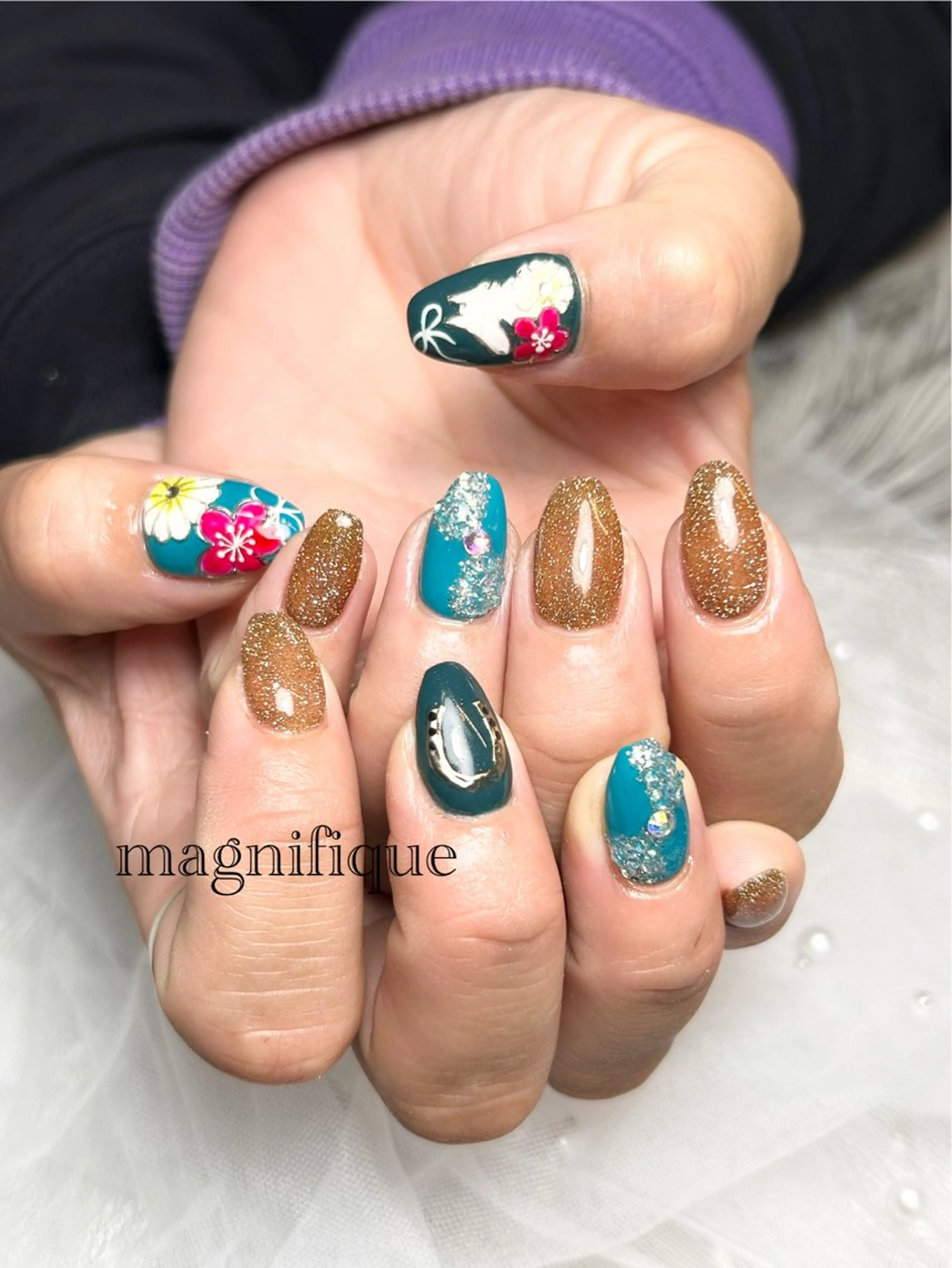 ネイル 春ネイル プライベートサロン マニフィークのネイルデザイン