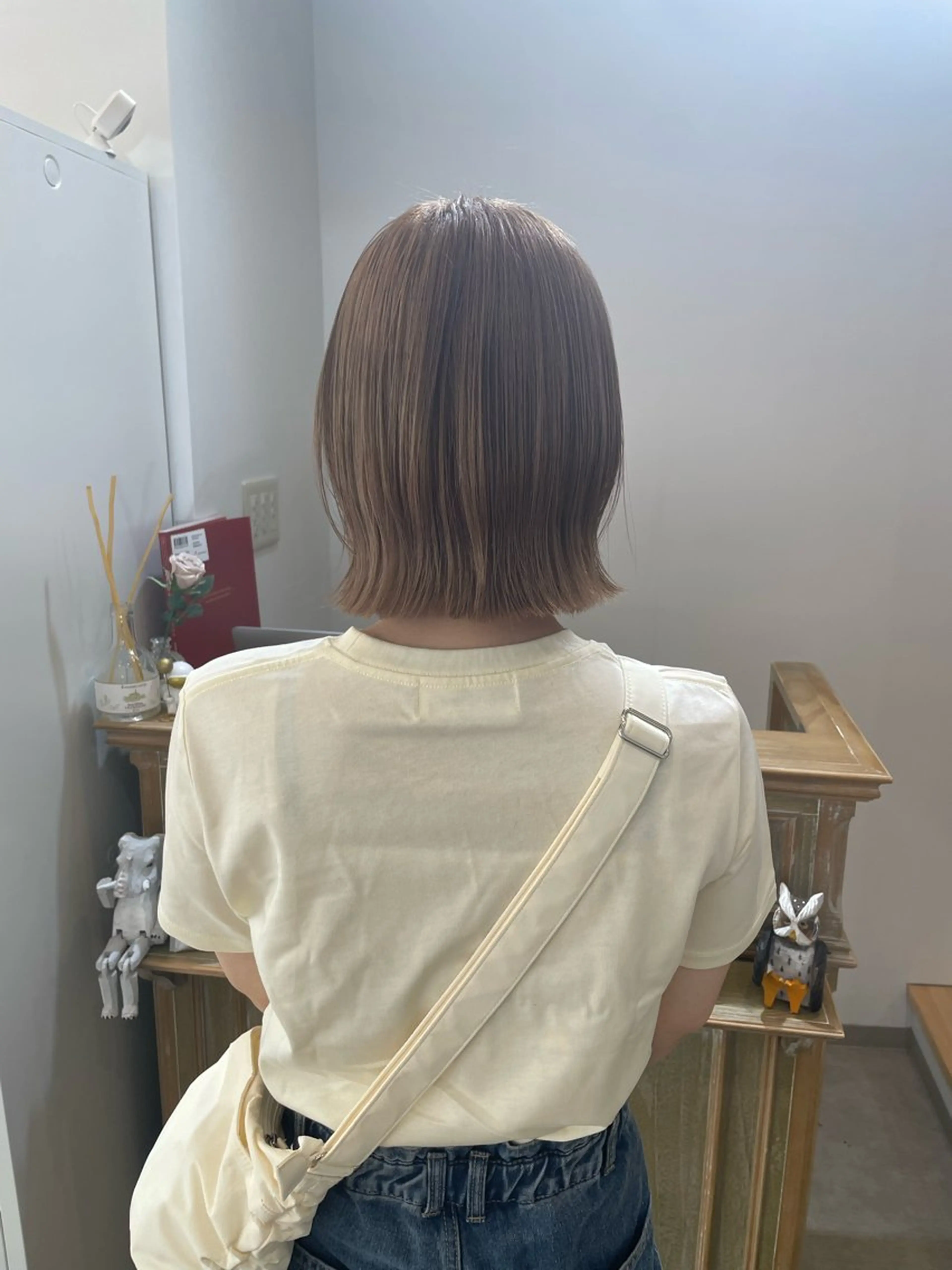 ミディアム ボブ くびれヘア カット やまもと けんたのヘアスタイル