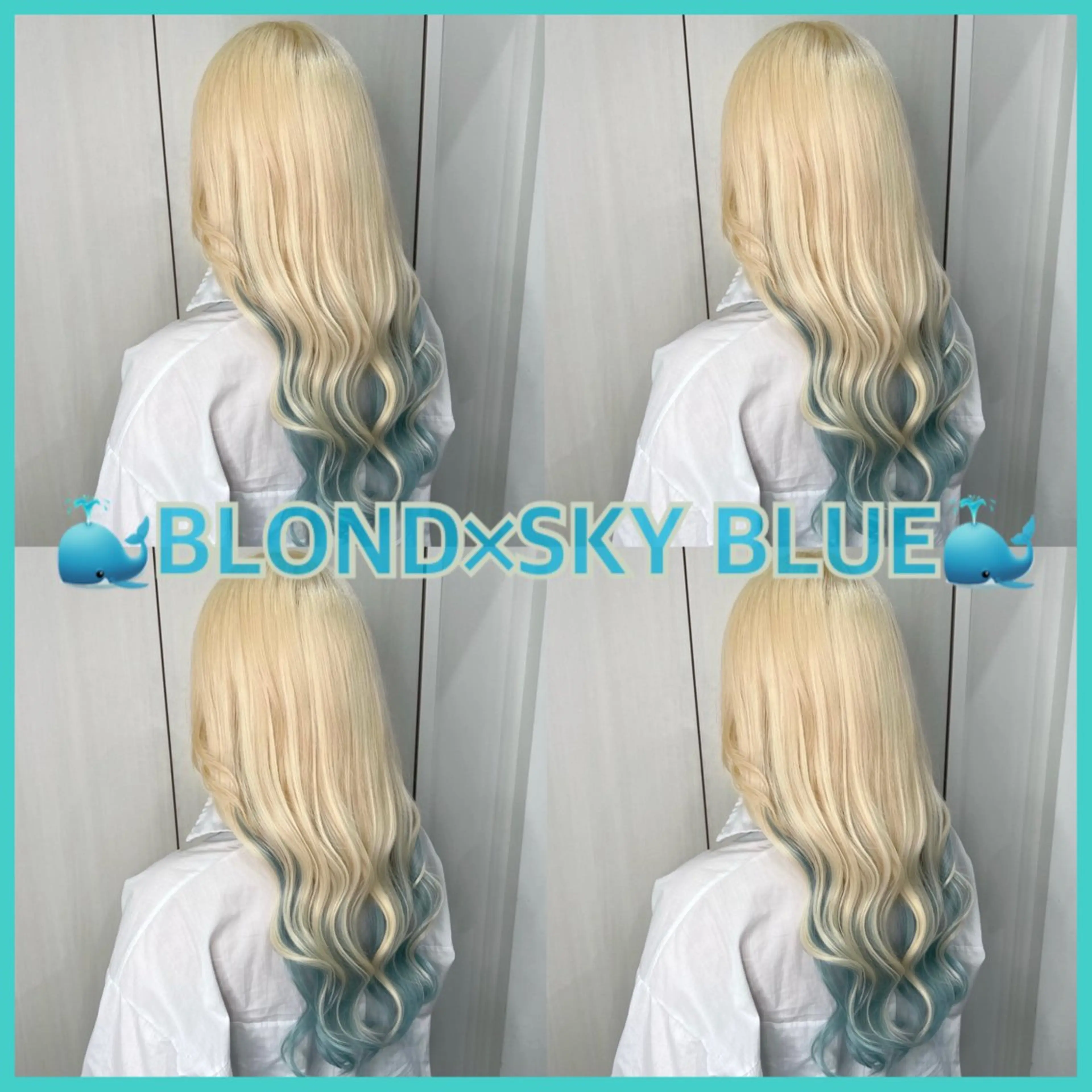 ロング カラー ブロンド ブルーカラー ヘアカラー エクステ 🦋エクステ🦋 TOMOKAのヘアスタイル