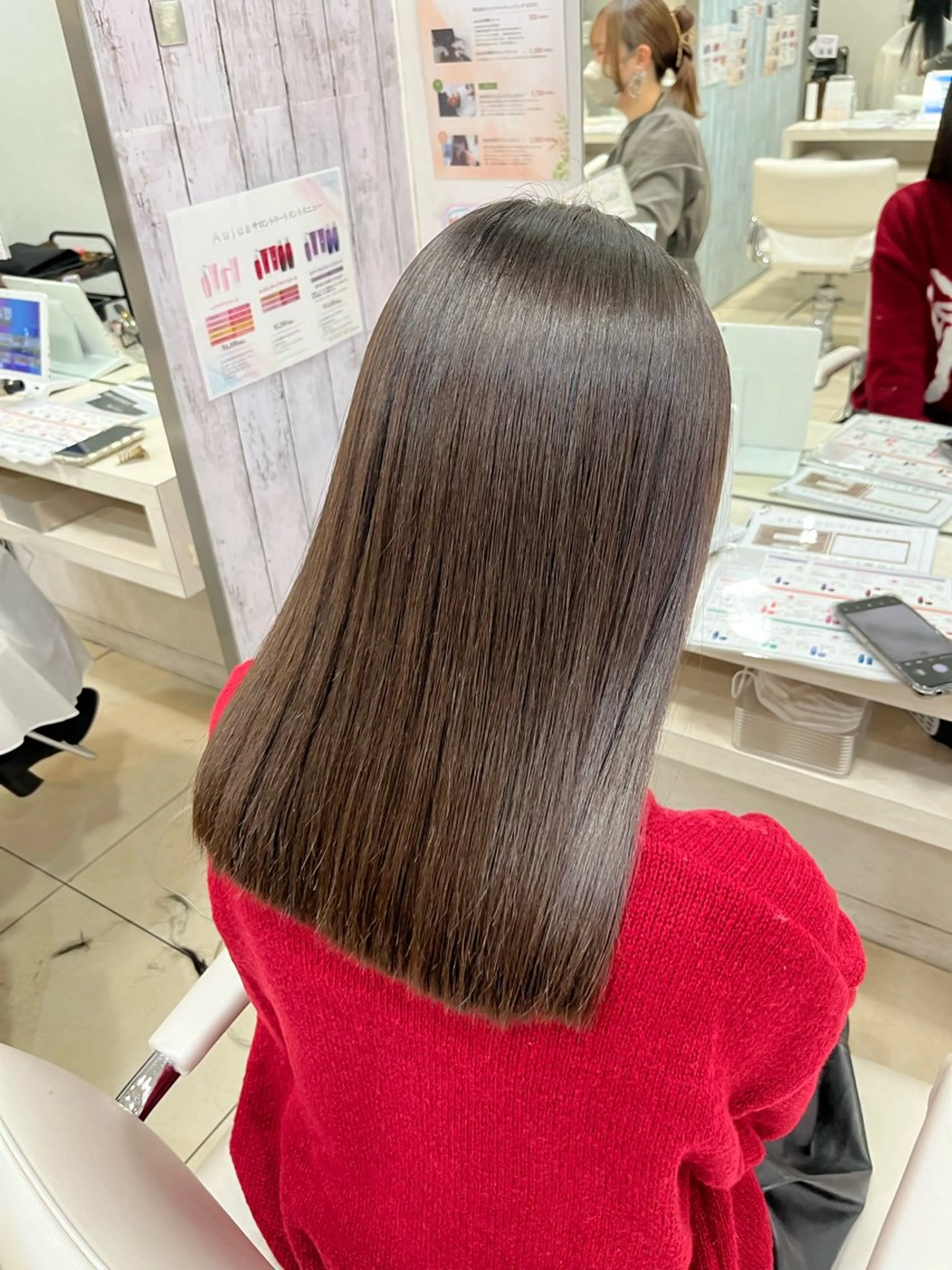 セミロング カラー 髪質改善 ヘアカラー トリートメント 🤎ベージュカラー/ 髪質改善/山岸🤎のヘアスタイル