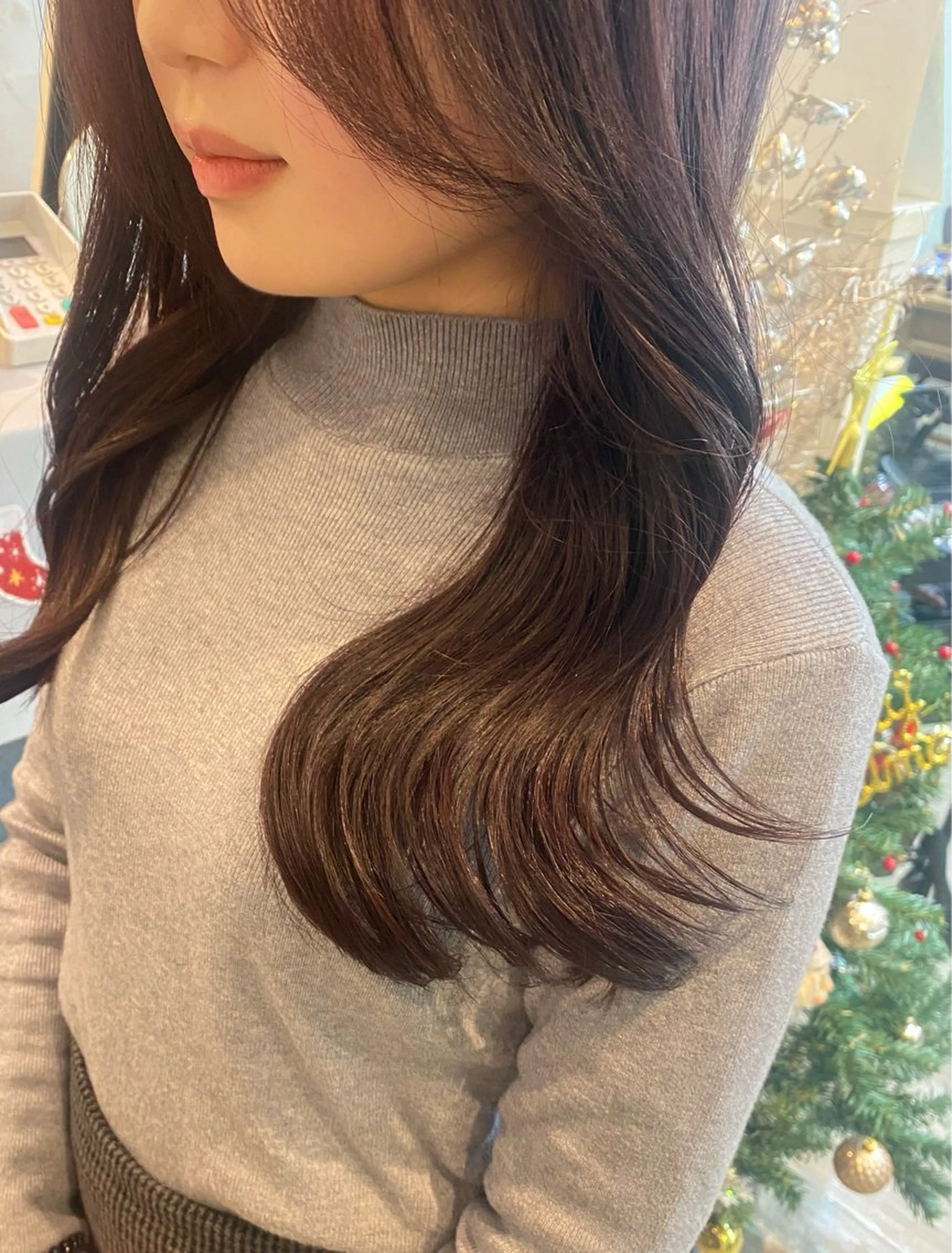 ロング カラー ブリーチ ブラウンカラー ダブルカラー イルミナカラー オリーブカラー N°+aero 😊れいか😊のヘアスタイル
