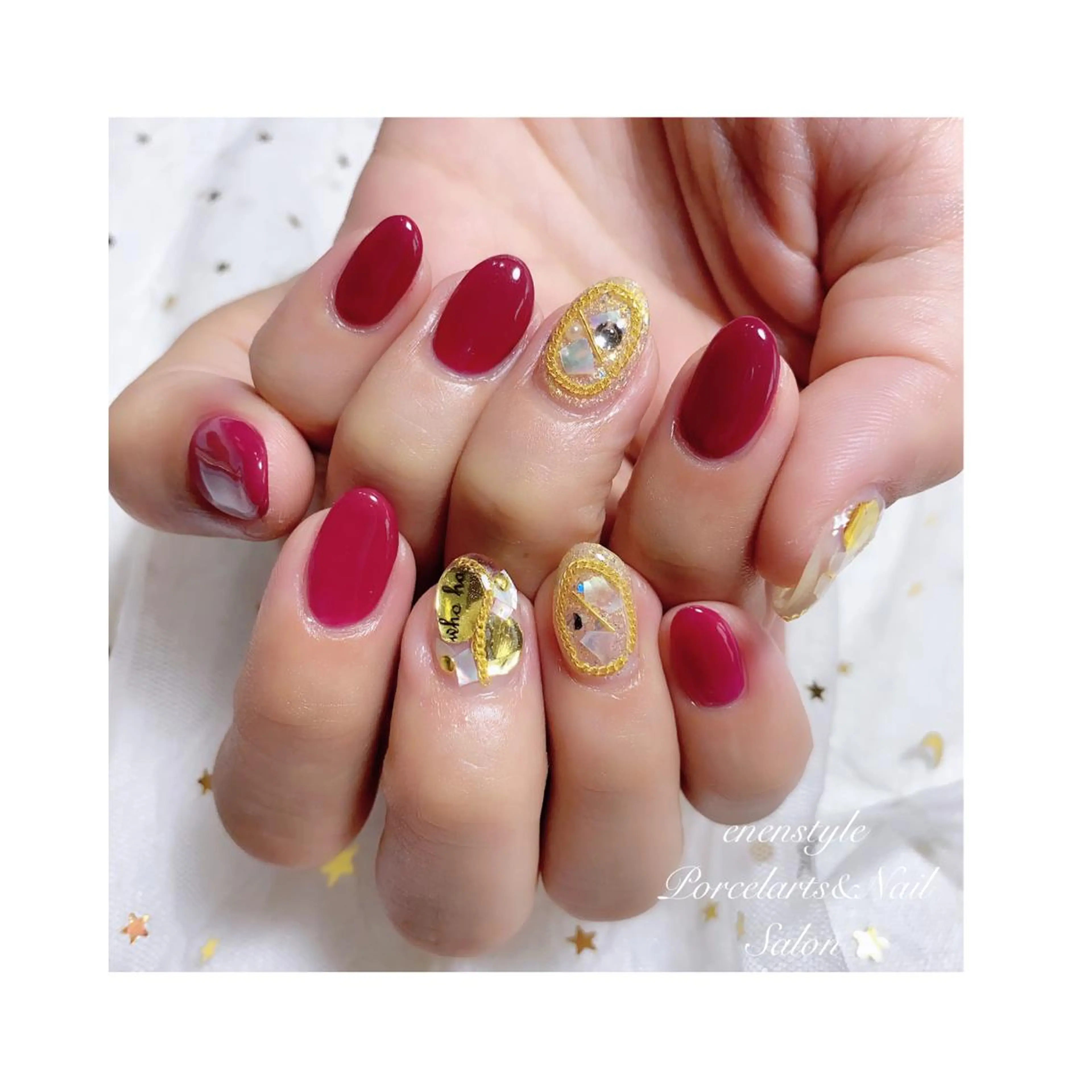 ミディアム ネイル ハンドネイル 👑enen style👑のネイルデザイン