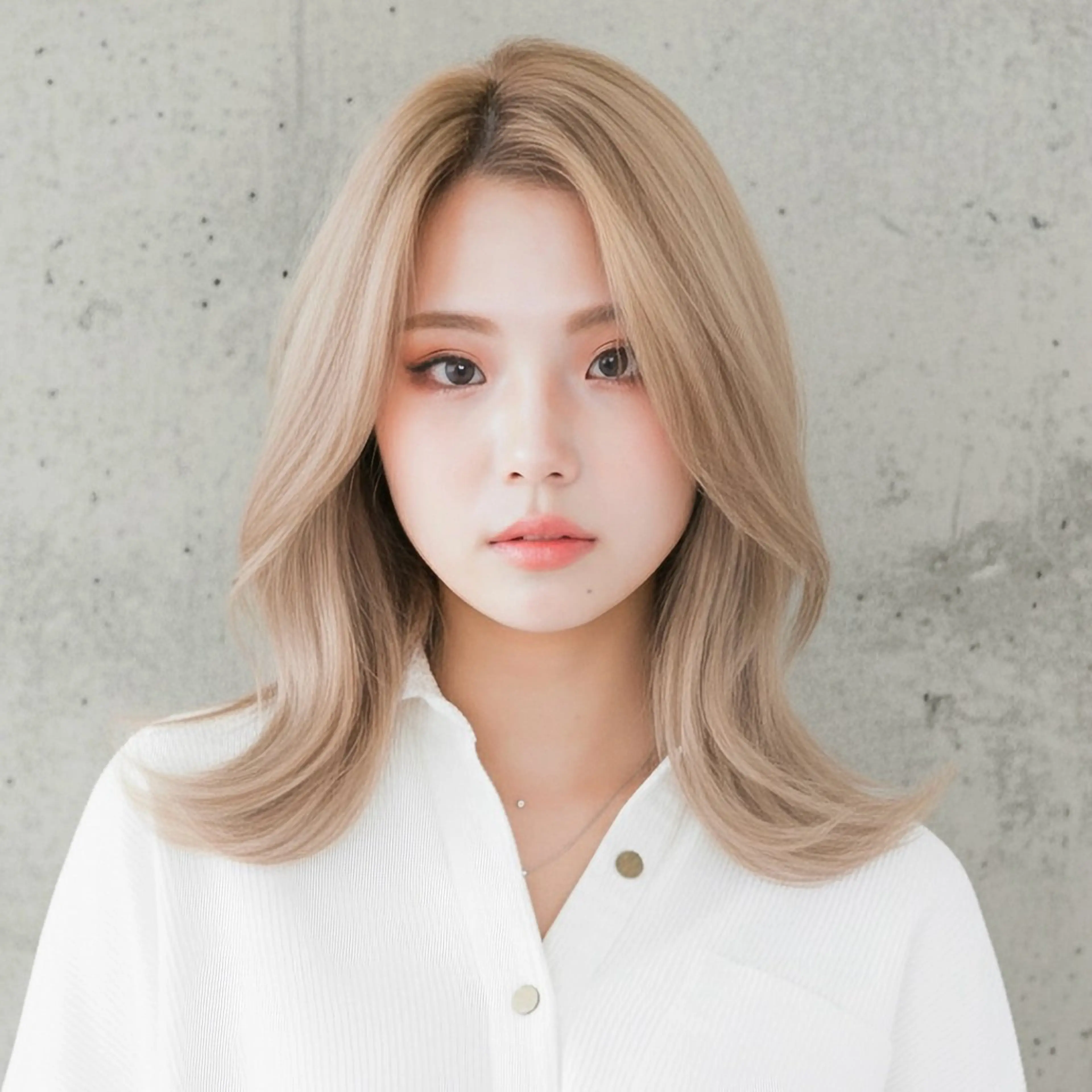ミディアム カット ヘアカラー ハッシュカット 田窪珠妃のヘアスタイル