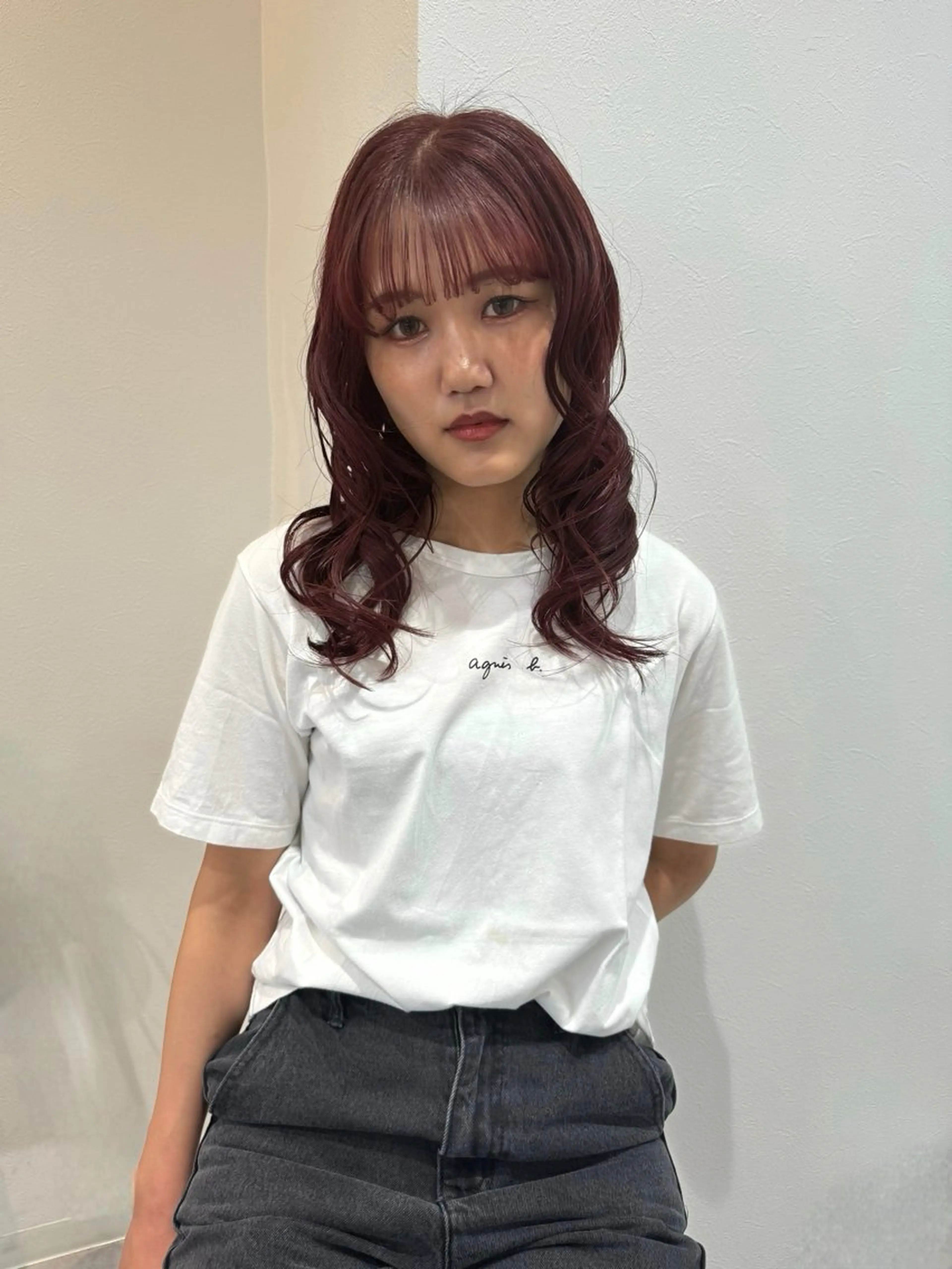 ロング カラー ブリーチ ブリーチなしカラー もりしま あやかのヘアスタイル