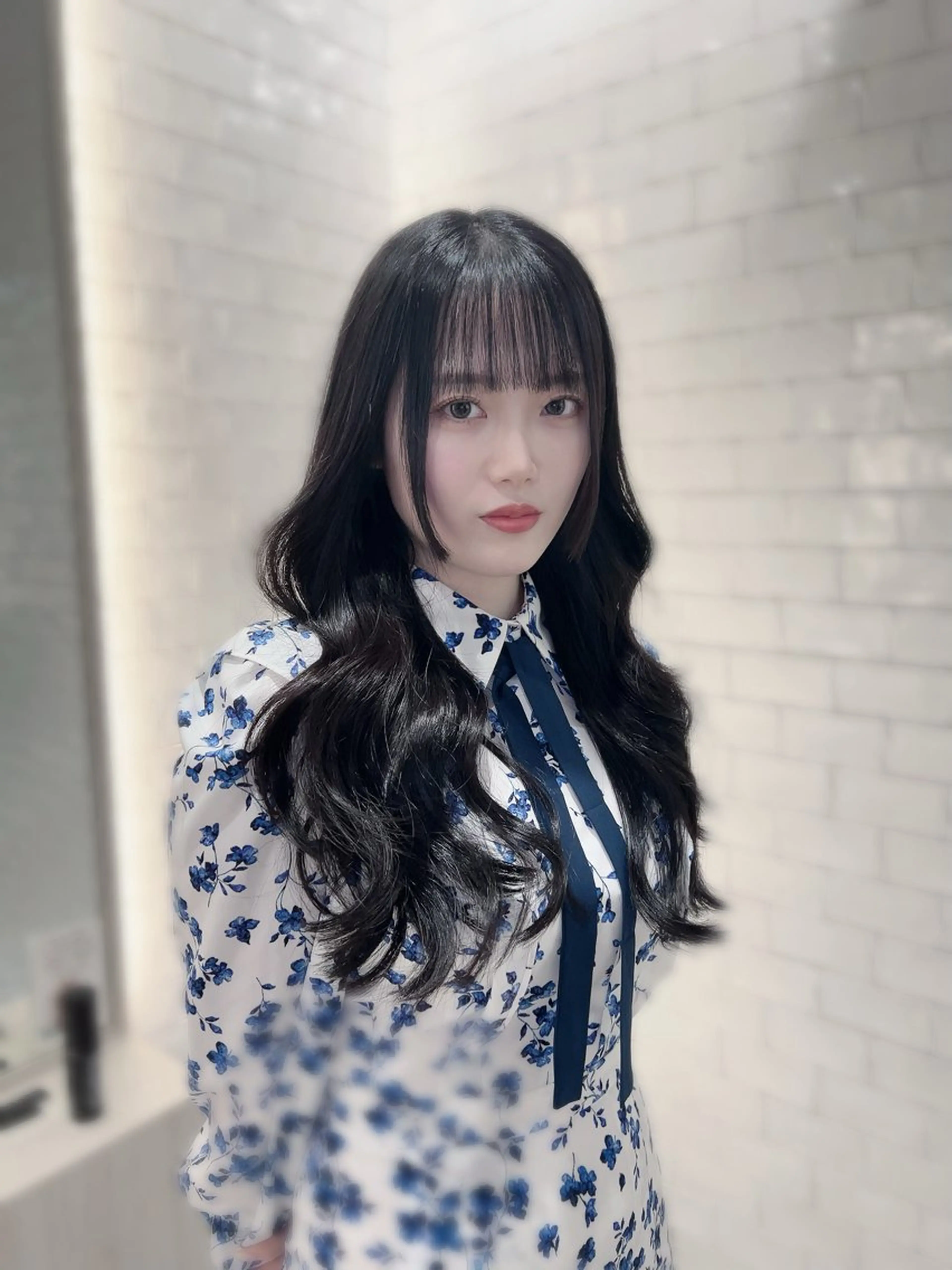 ロング カラー カット ヘアカラー トリートメント emi/髪質改善/ 韓国風/艶カラーのヘアスタイル