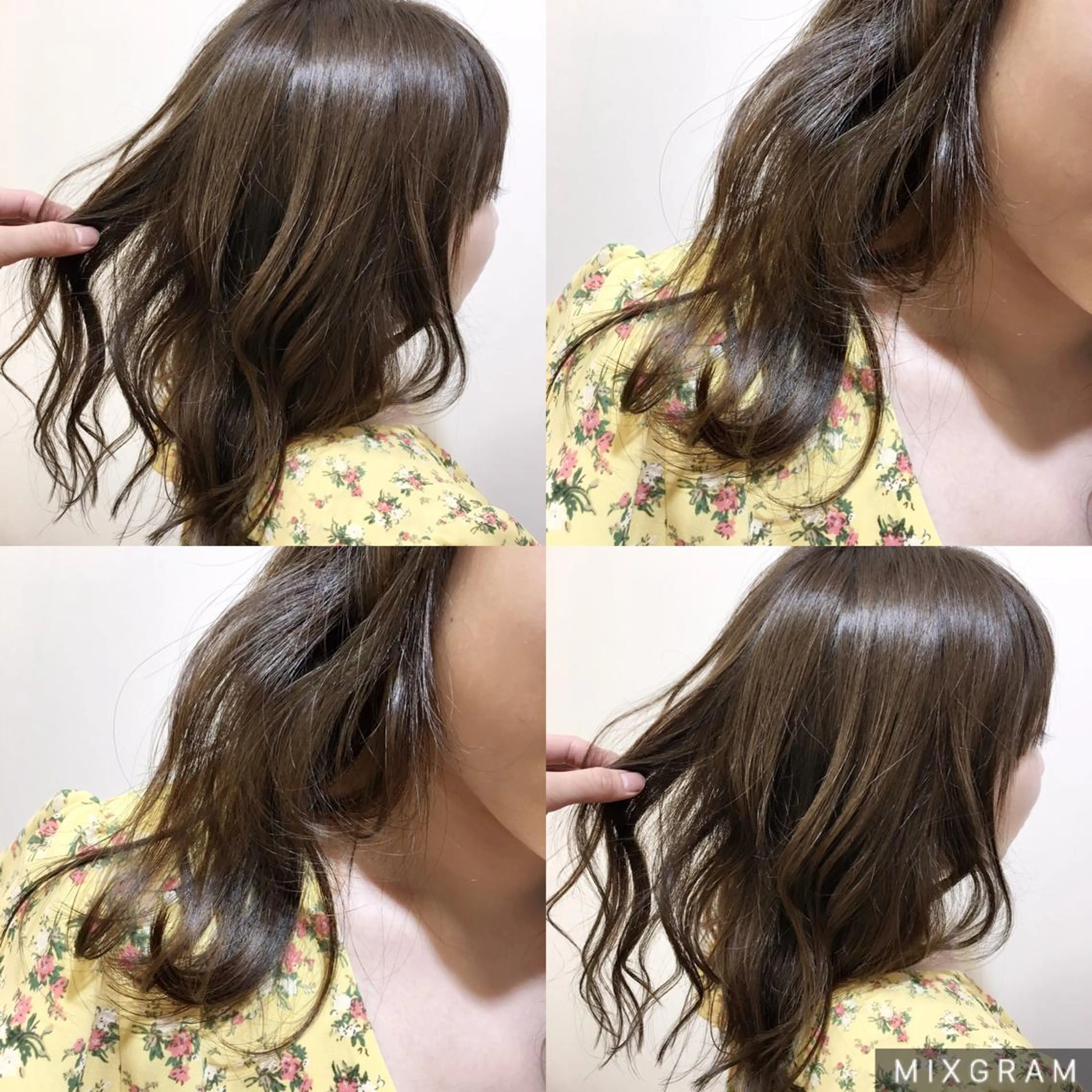 セミロング カラー アッシュ イルミナカラー オレンジ 海外風レイヤーカット 👑店長　平松　由のヘアスタイル