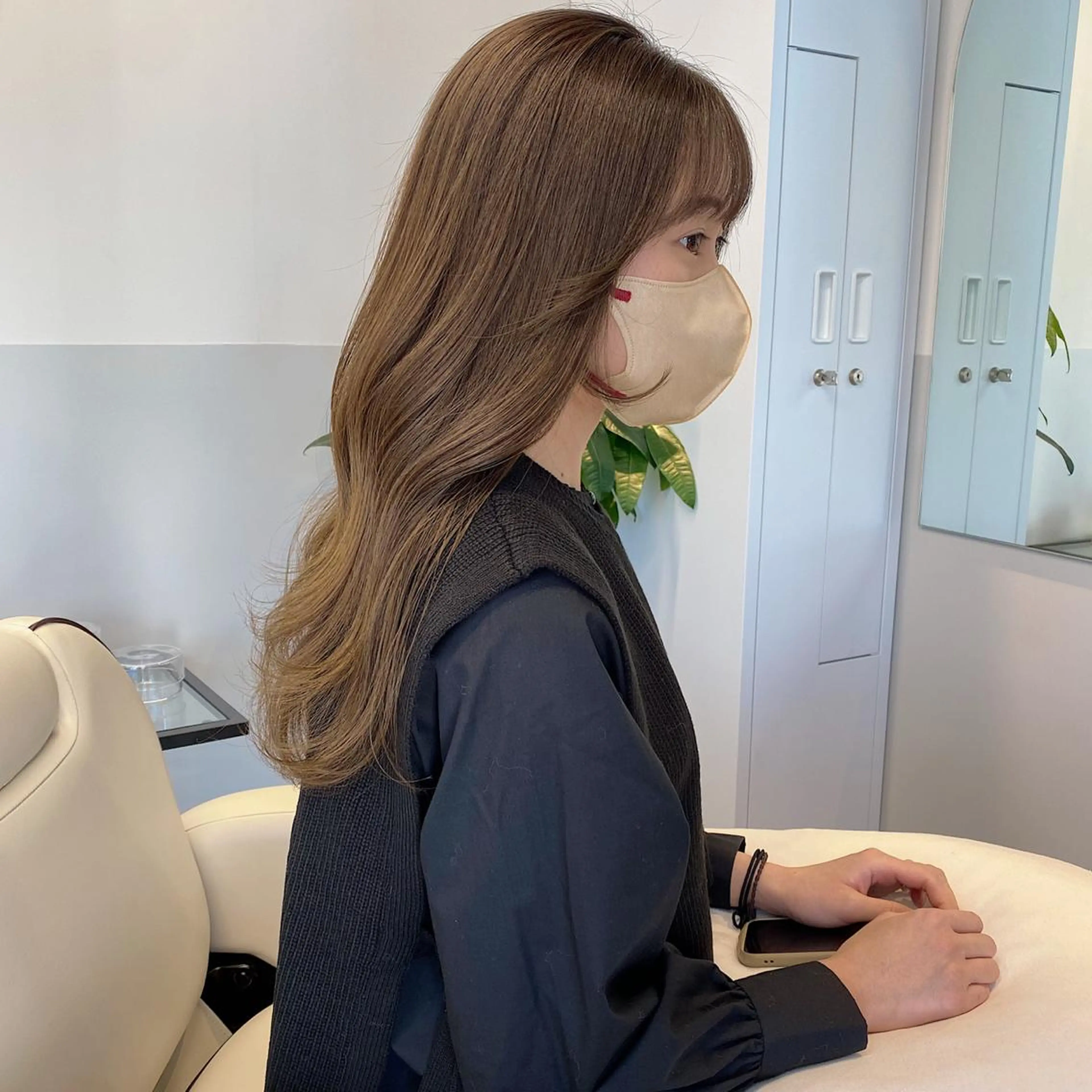 セミロング カラー ヘアアレンジ ブリーチなしカラー/ 髪質改善/寺門束のヘアスタイル