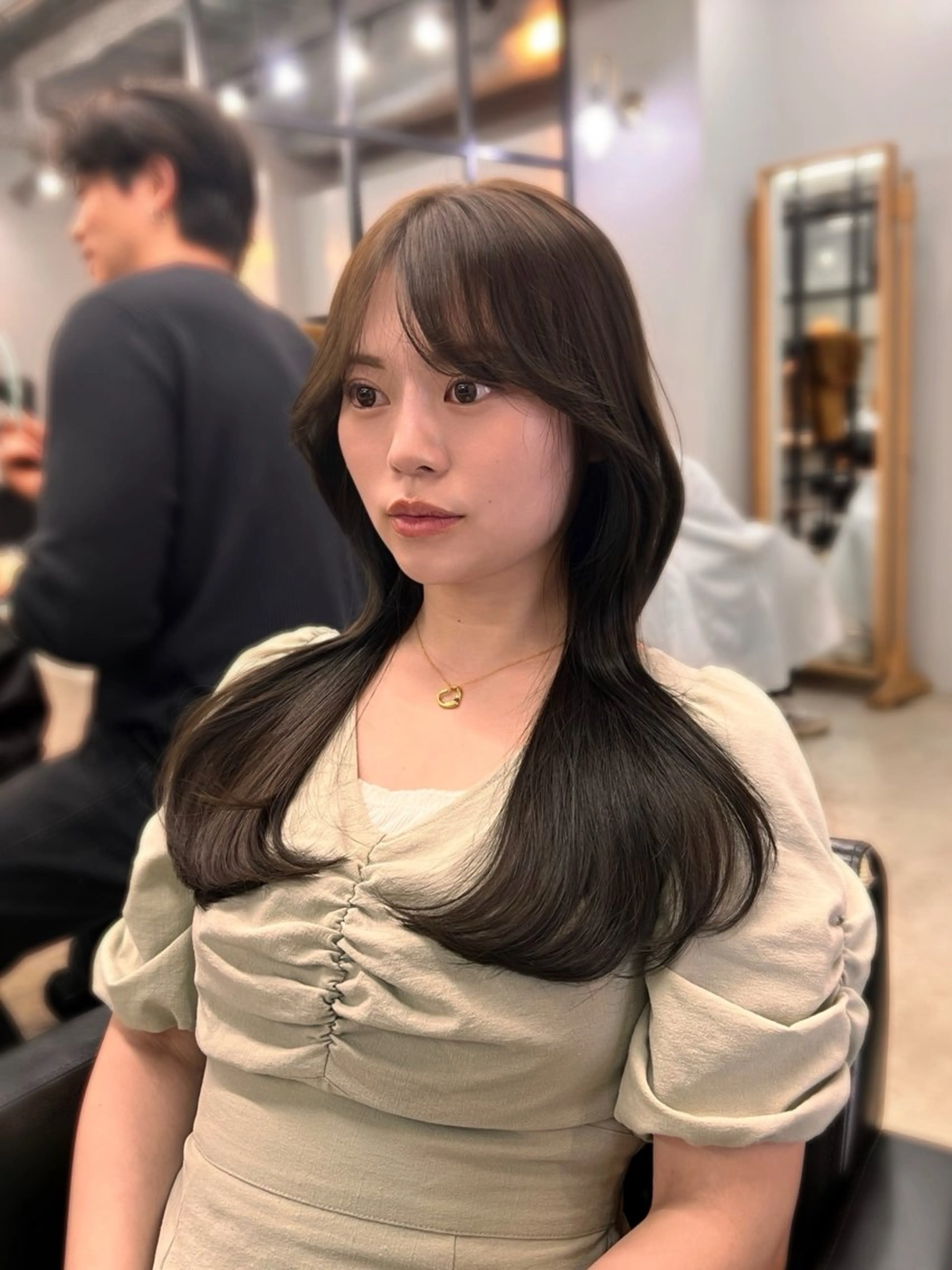 ロング カラー 新宿/韓国ヘア/ 髪質改善ストレートのヘアスタイル