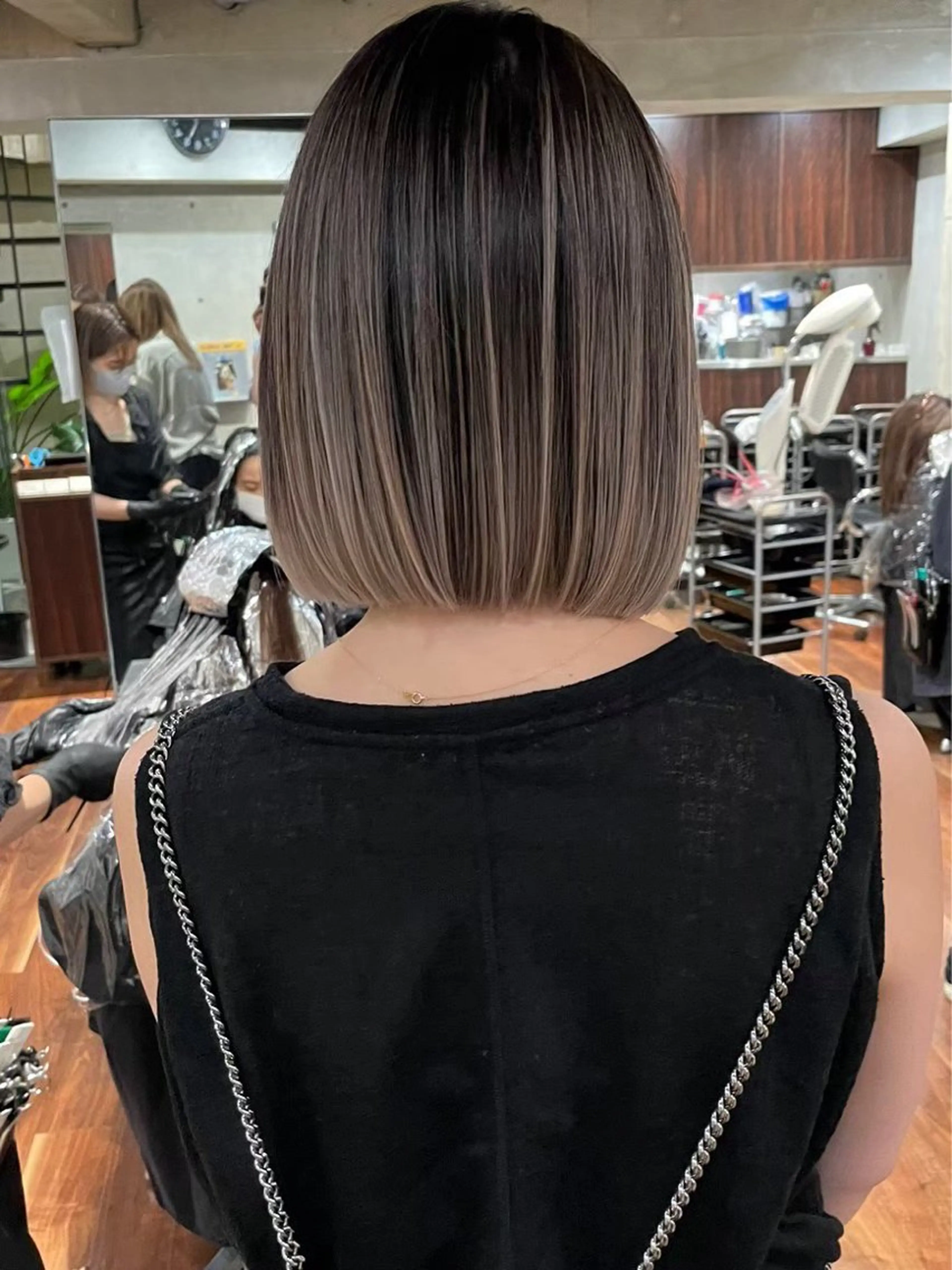 ミディアム カラー カット ヘアカラー ハイライトNo.1☆ ゆうのヘアスタイル