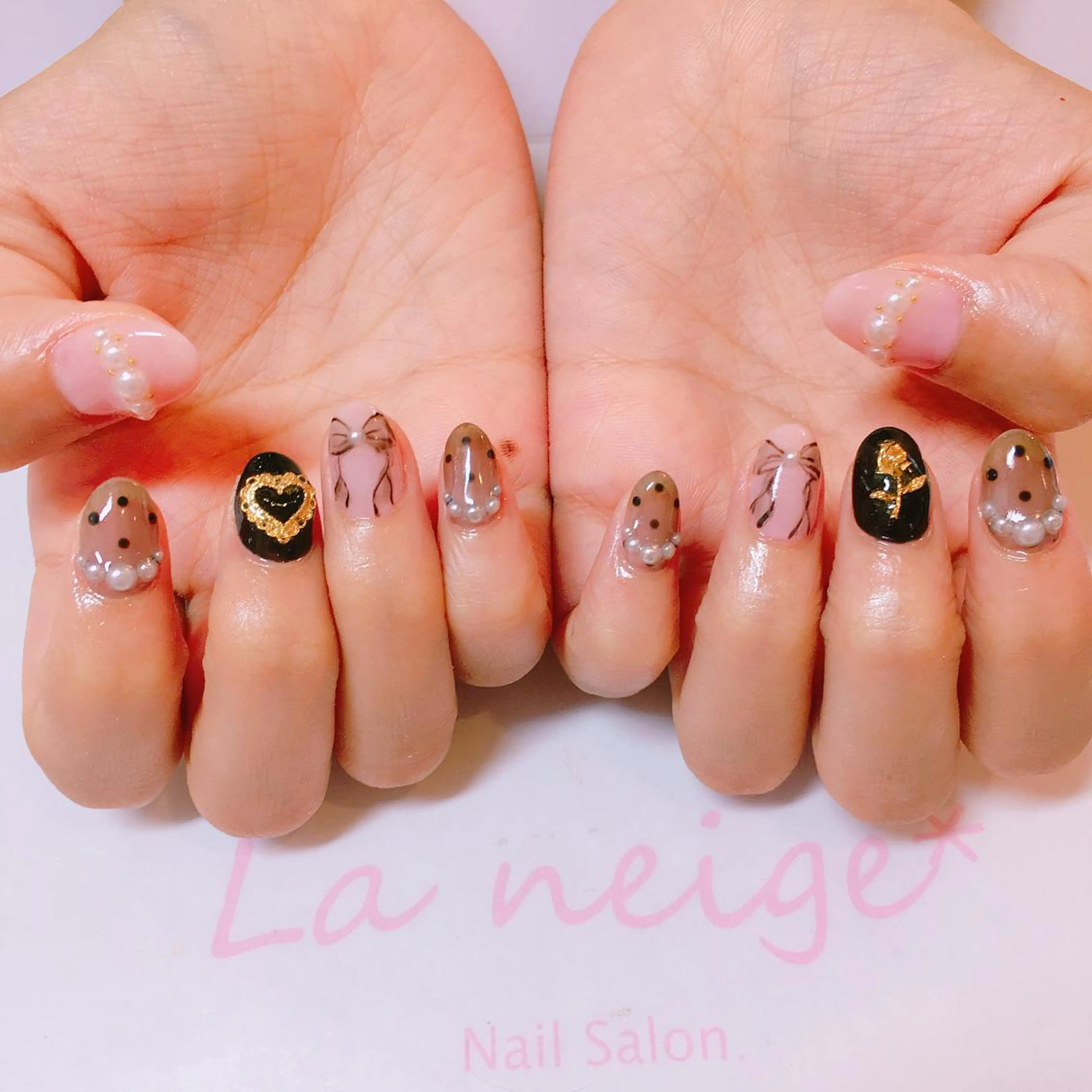 ネイル ハート La neige* yuki 🐩🌙のネイルデザイン