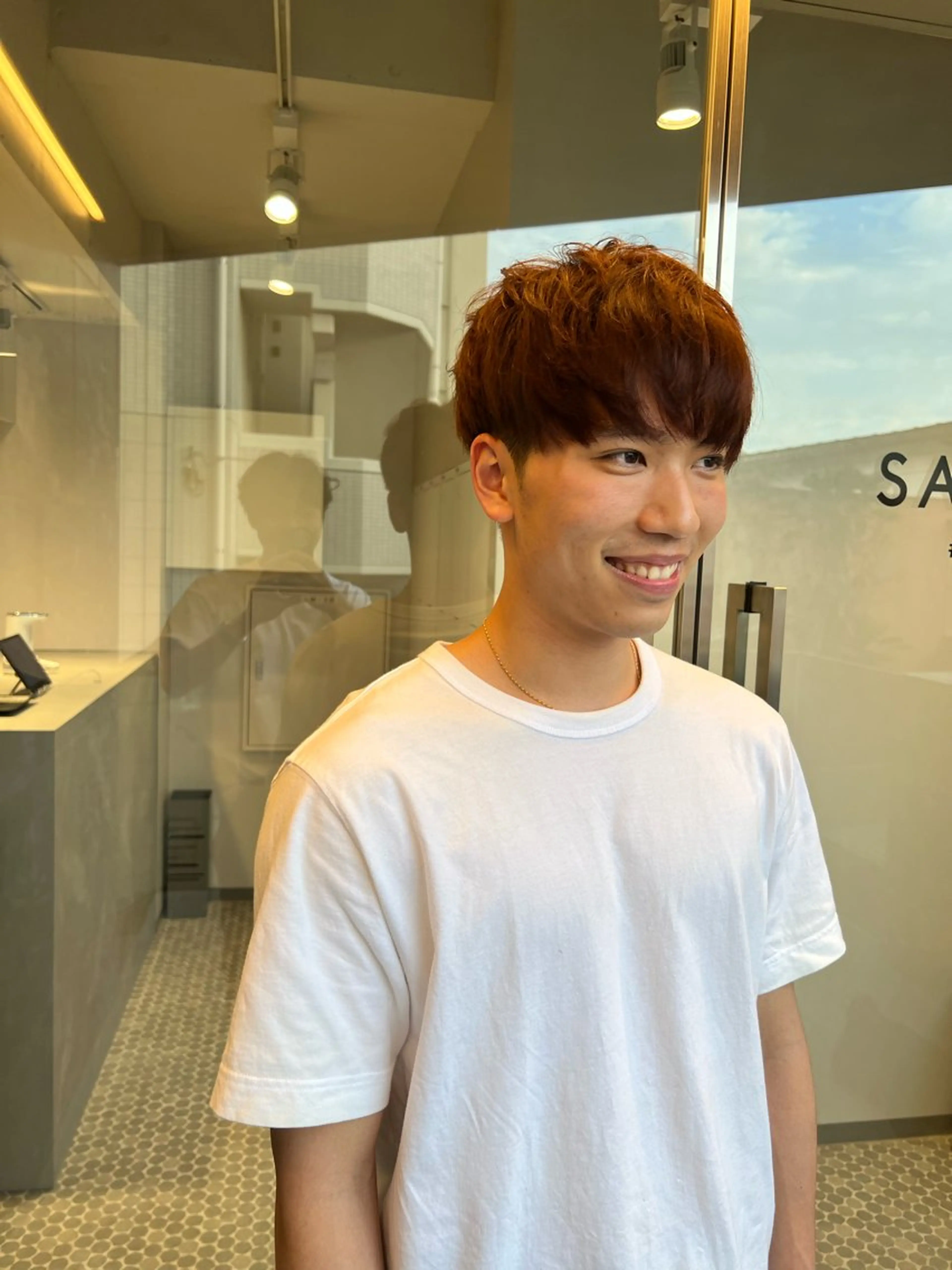 ショート カラー メンズ マッシュ オレンジ ショートヘア 樋野 亮のヘアスタイル