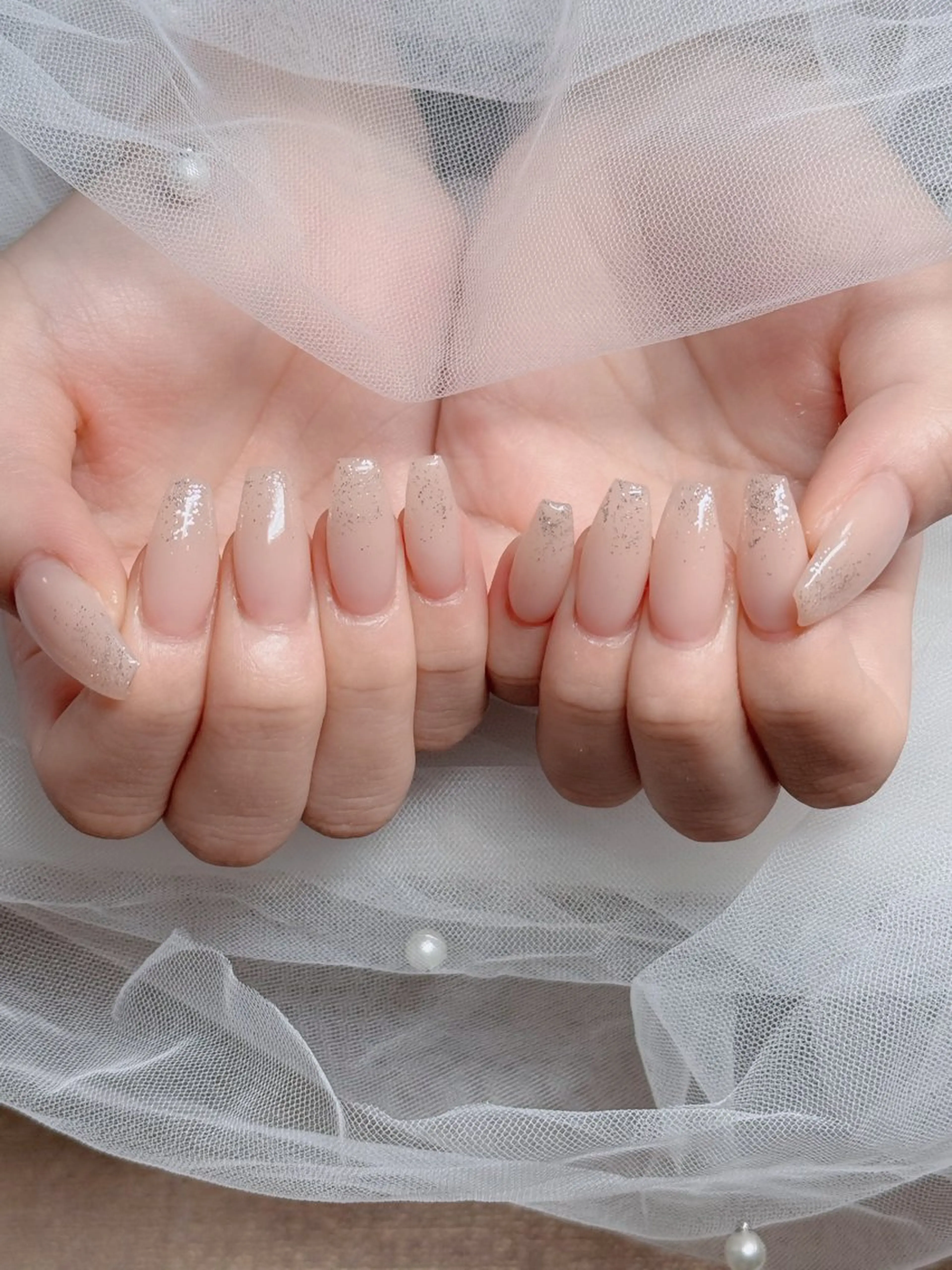 ネイル オーロラネイル フレンチネイル ジェルネイル ハロウィン キラキラネイル H.baby Nail Salonのネイルデザイン