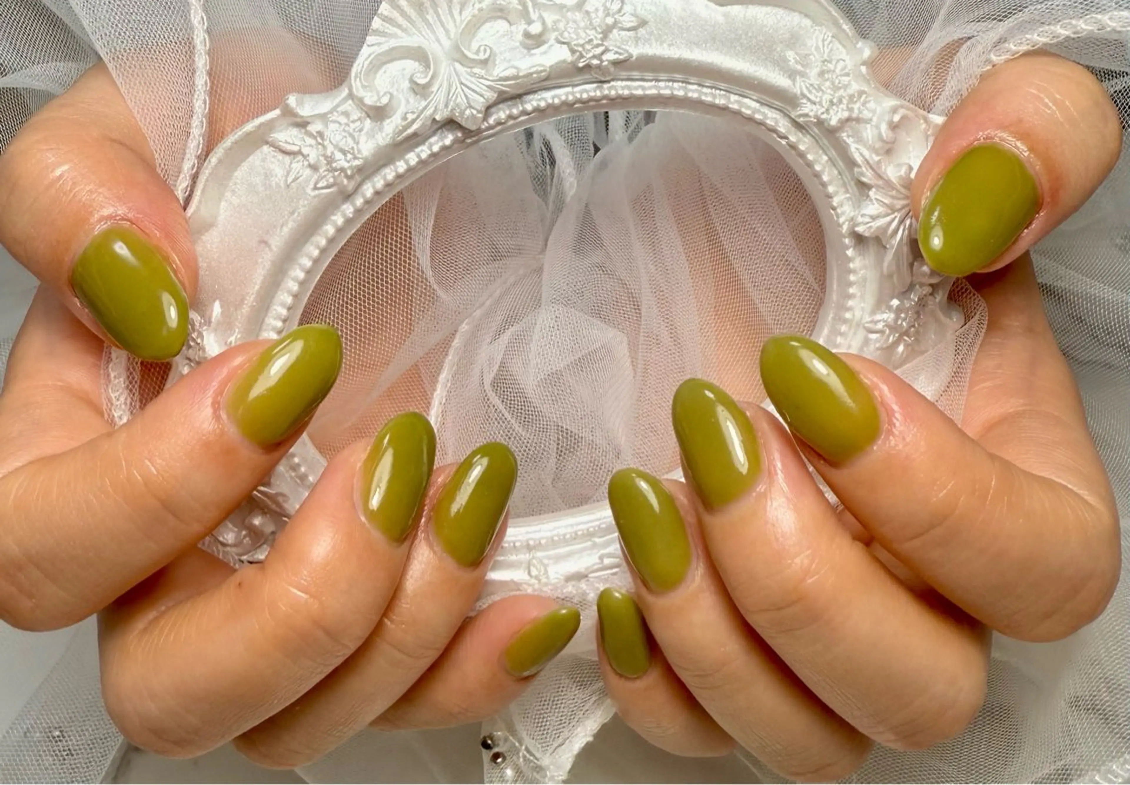 ネイル アートネイル フレンチネイル ガラスフレンチ 氷ネイル・うるうるネイル キラキラネイル M.N_ nailのネイルデザイン