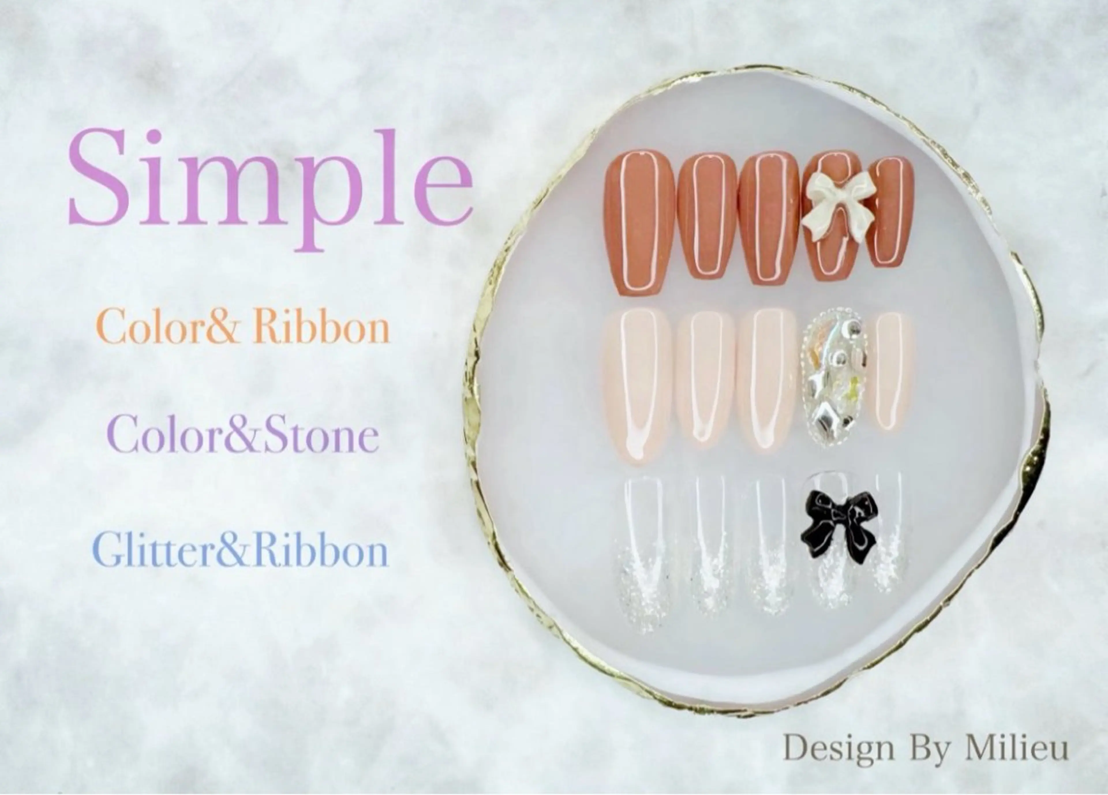 オフなし選リボンorビジューシンプルデザインの写真