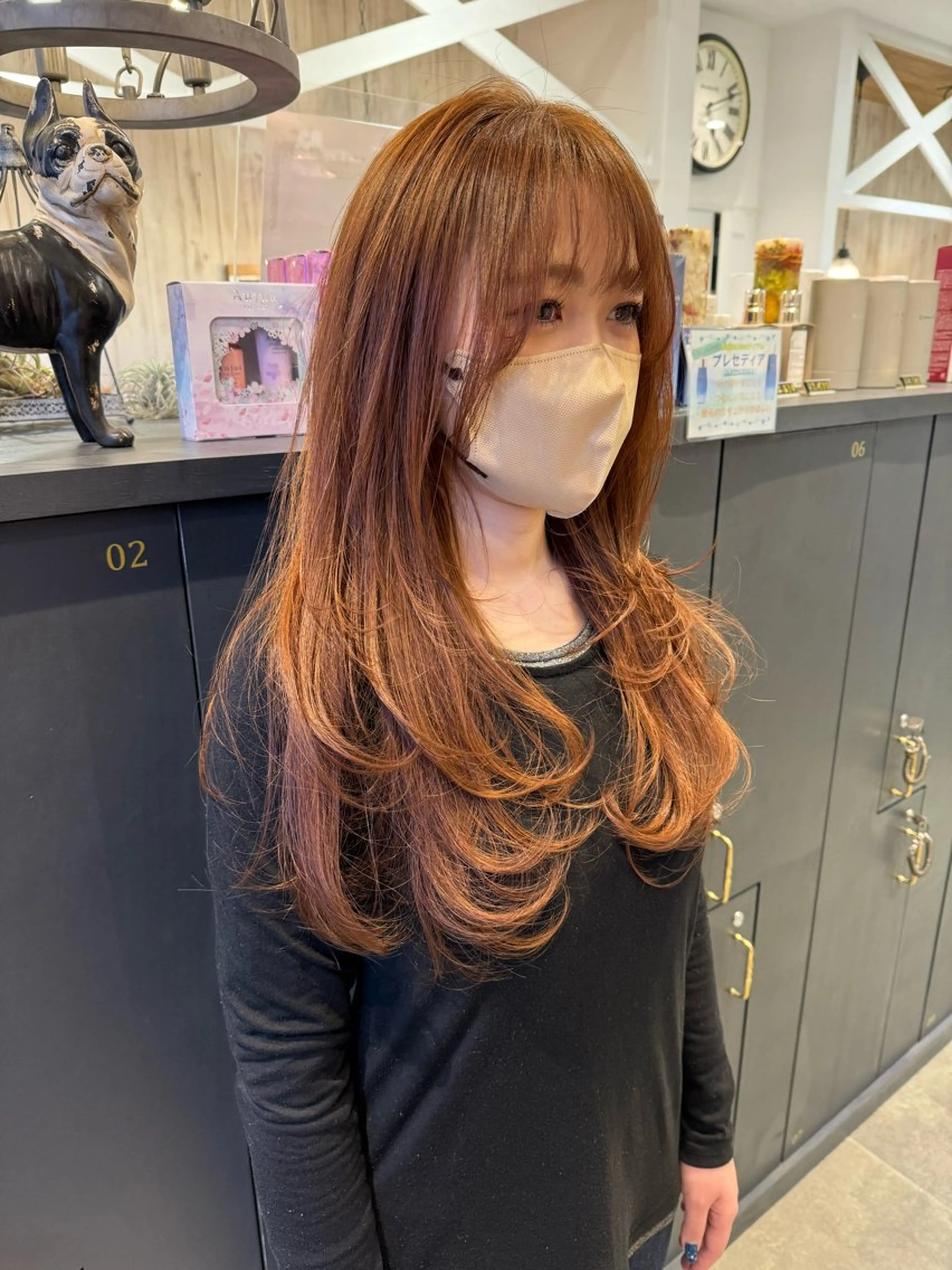 ロング カラー カット ヘアカラー 葵/レイヤーカット/ 韓国風/透明感カラーのヘアスタイル