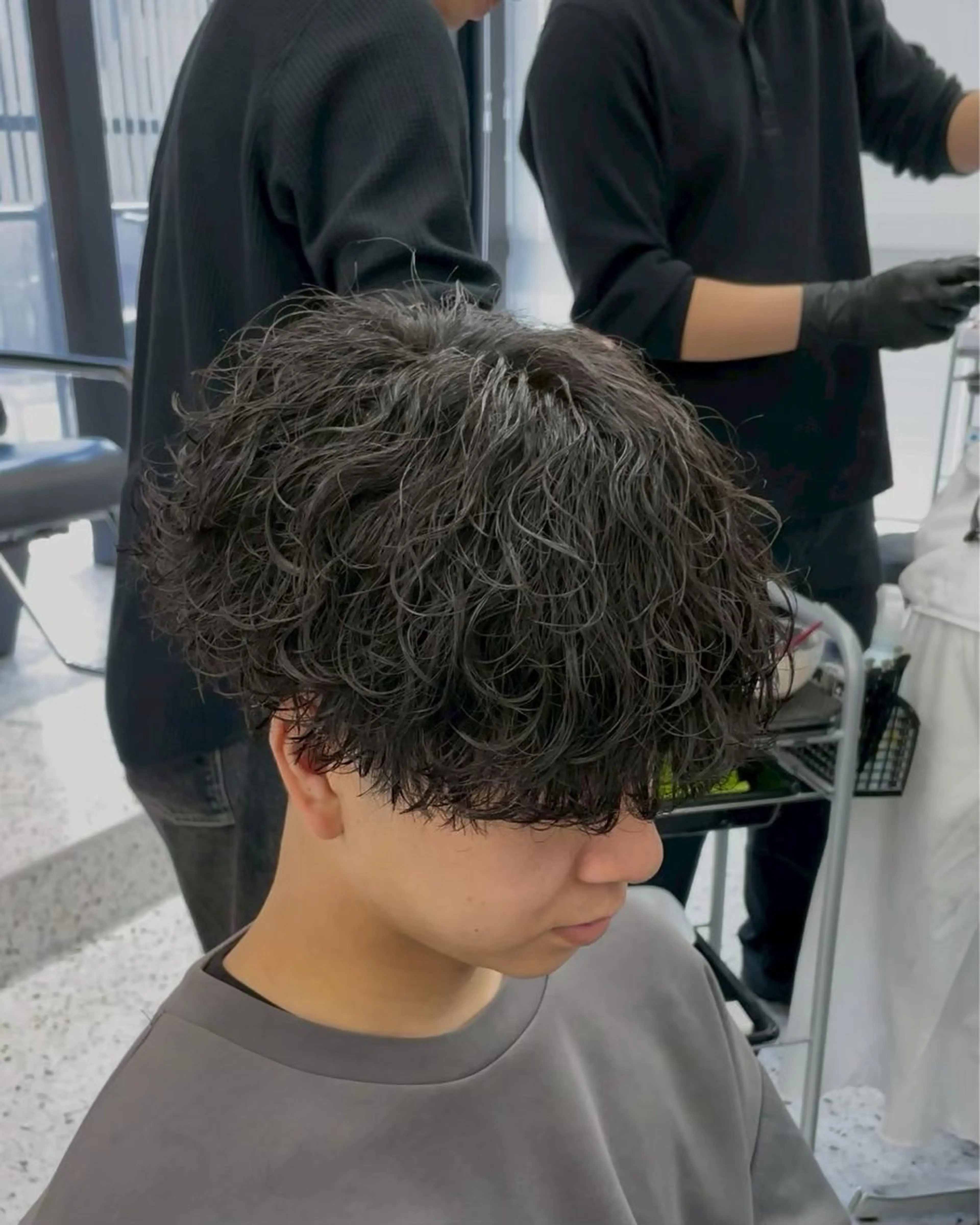 メンズ波巻きパーマ  高校生・大学生・20代の方に向けた募集になります！！の写真