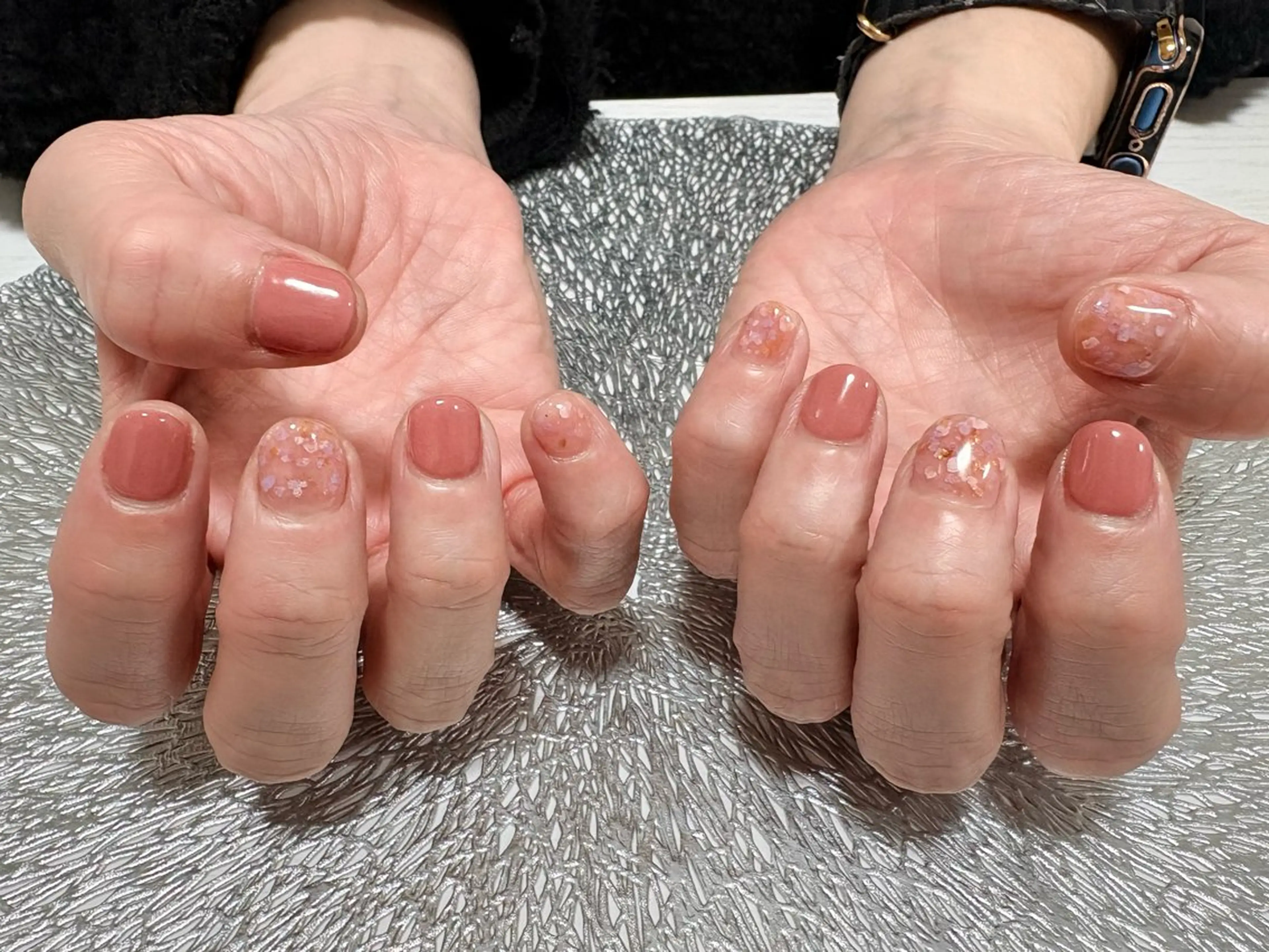 ネイル ラメ(グリッター) 持ち込み シンプルネイル 春ネイル ハンドネイル ハンドケア ♡Bivi♡自爪に 優しいネイルサロンのネイルデザイン