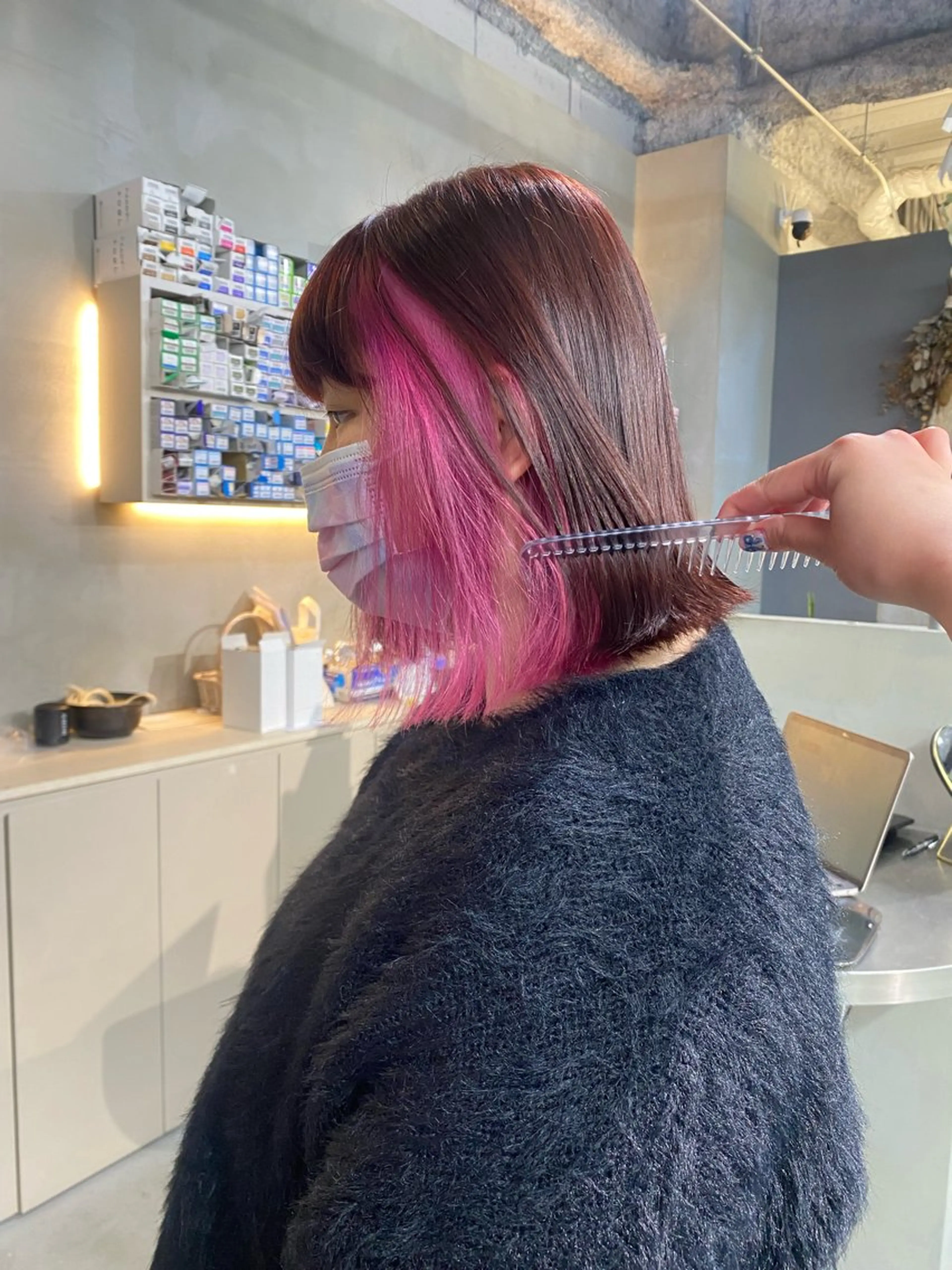 ミディアム カラー ヘアカラー 前橋 姫奈のヘアスタイル