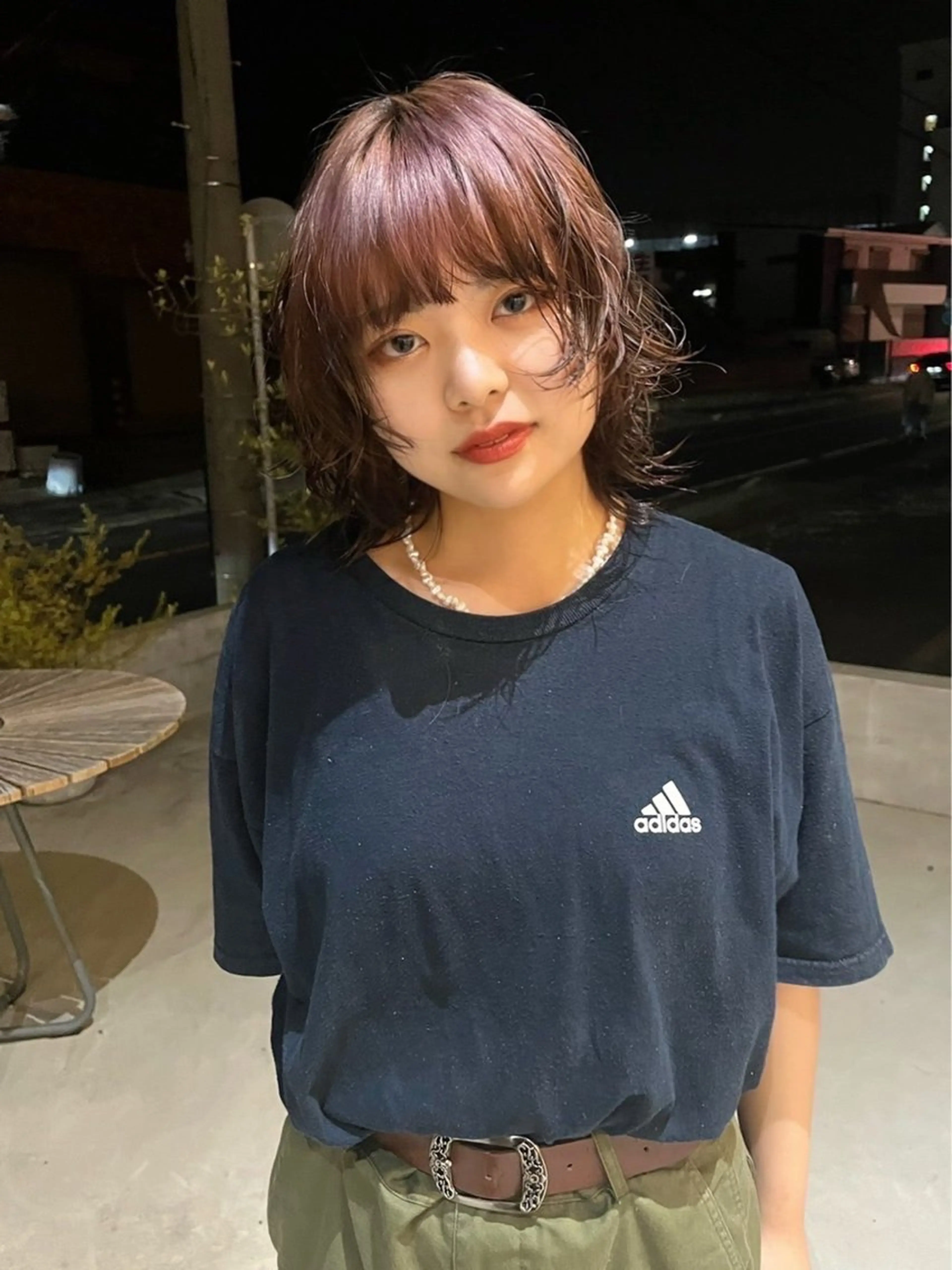 ミディアム パーマ 網谷 萌夏のヘアスタイル