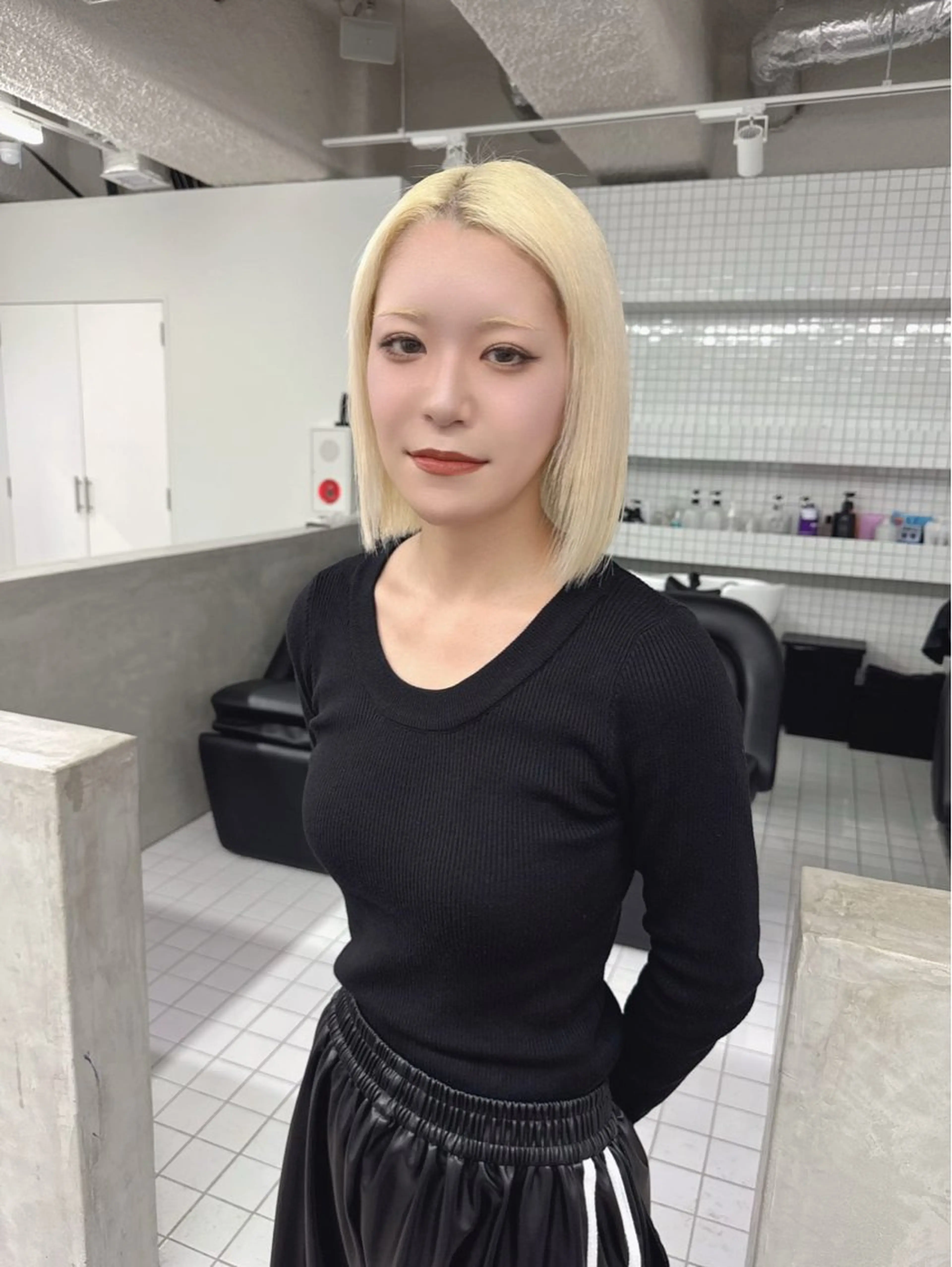 ミディアム カラー ブロンド ハイトーン/ピンク カラー/めい🎀のヘアスタイル