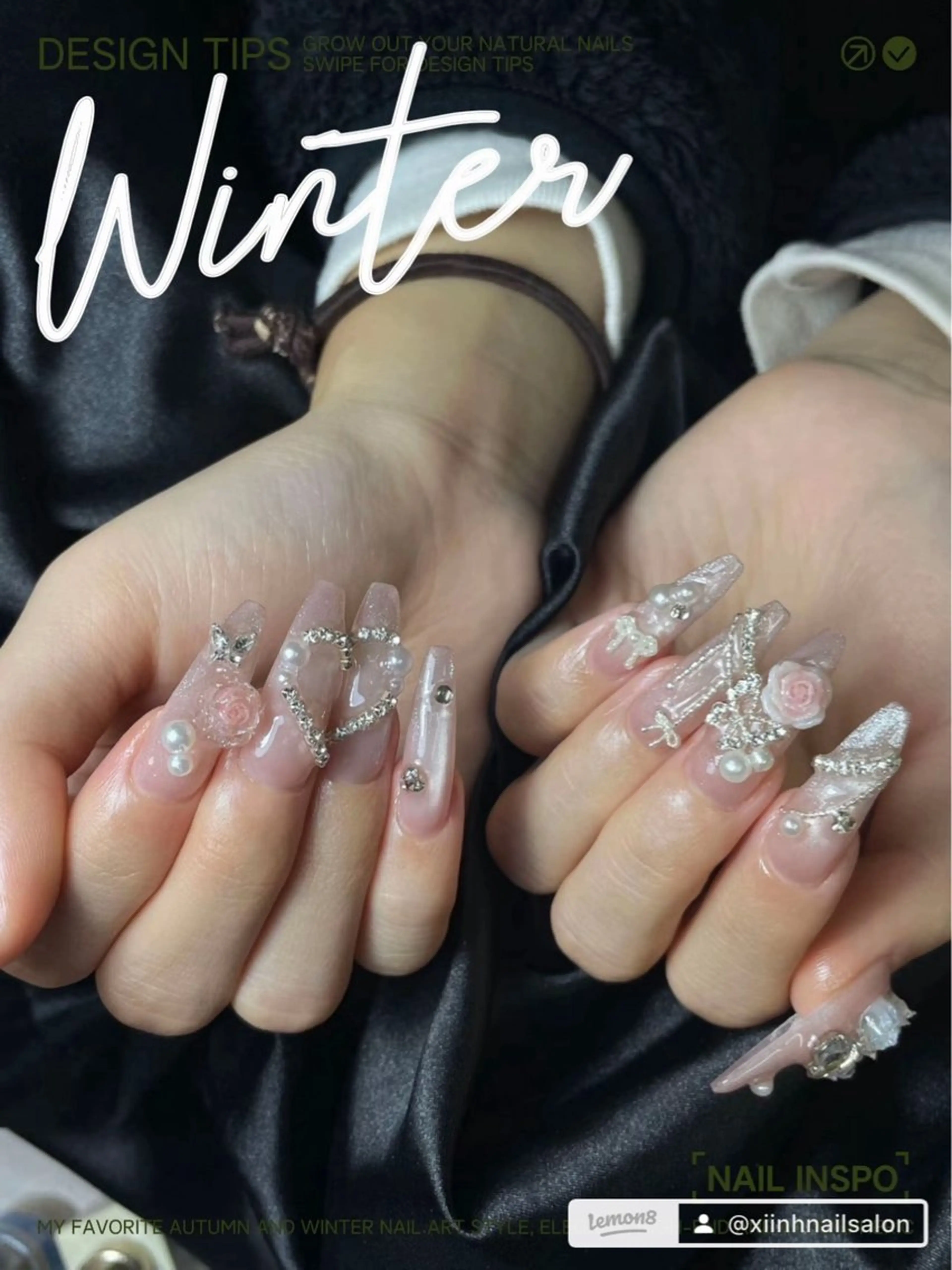 ネイル ブラウン チークネイル 桜ネイル 長さ出し フットネイル ハンドネイル XIINH NAIL SALONのネイルデザイン