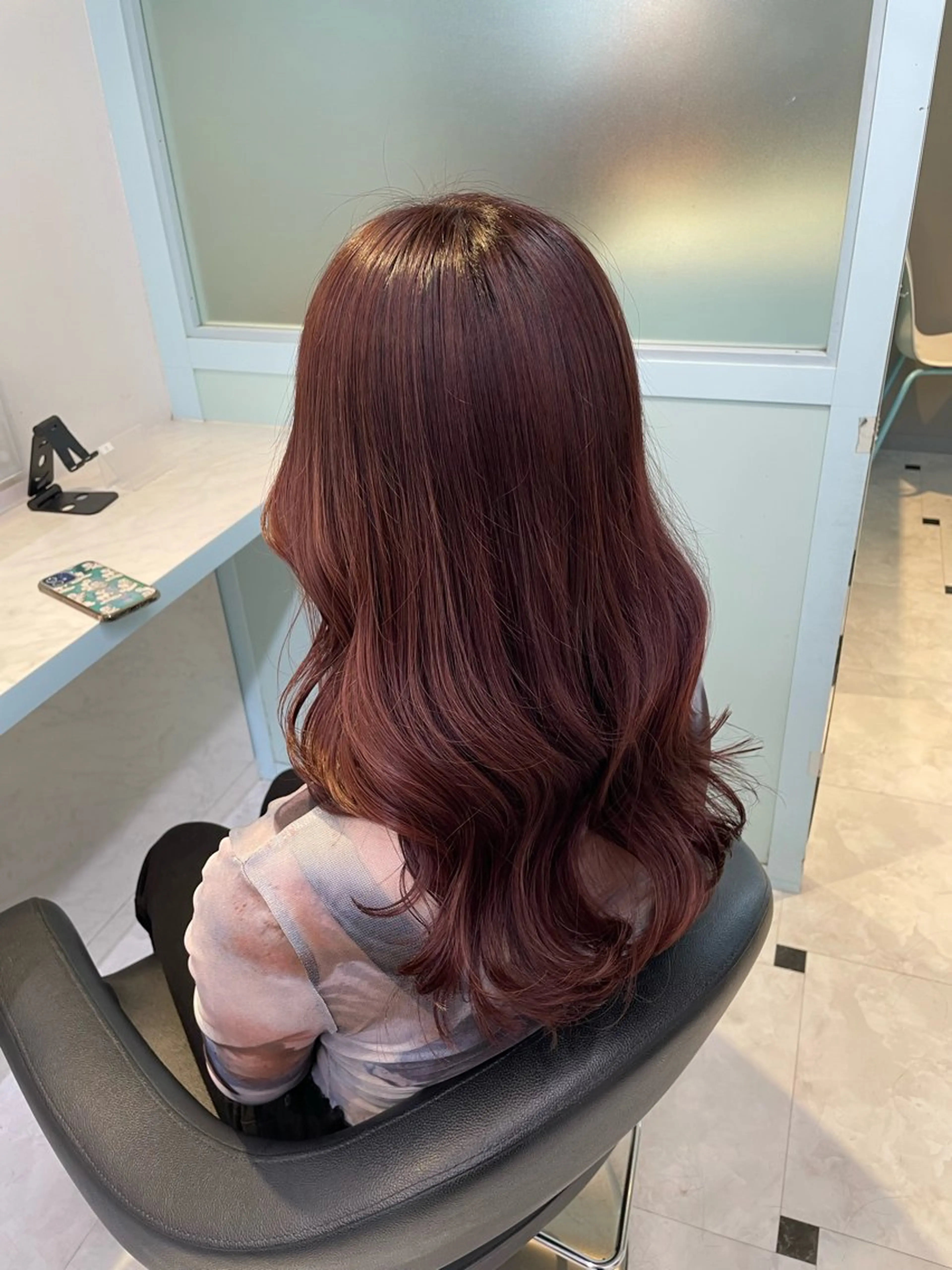 ロング カラー カット ヘアカラー 🇰🇷韓流暖色ヘア 🍒saaya🍒のヘアスタイル