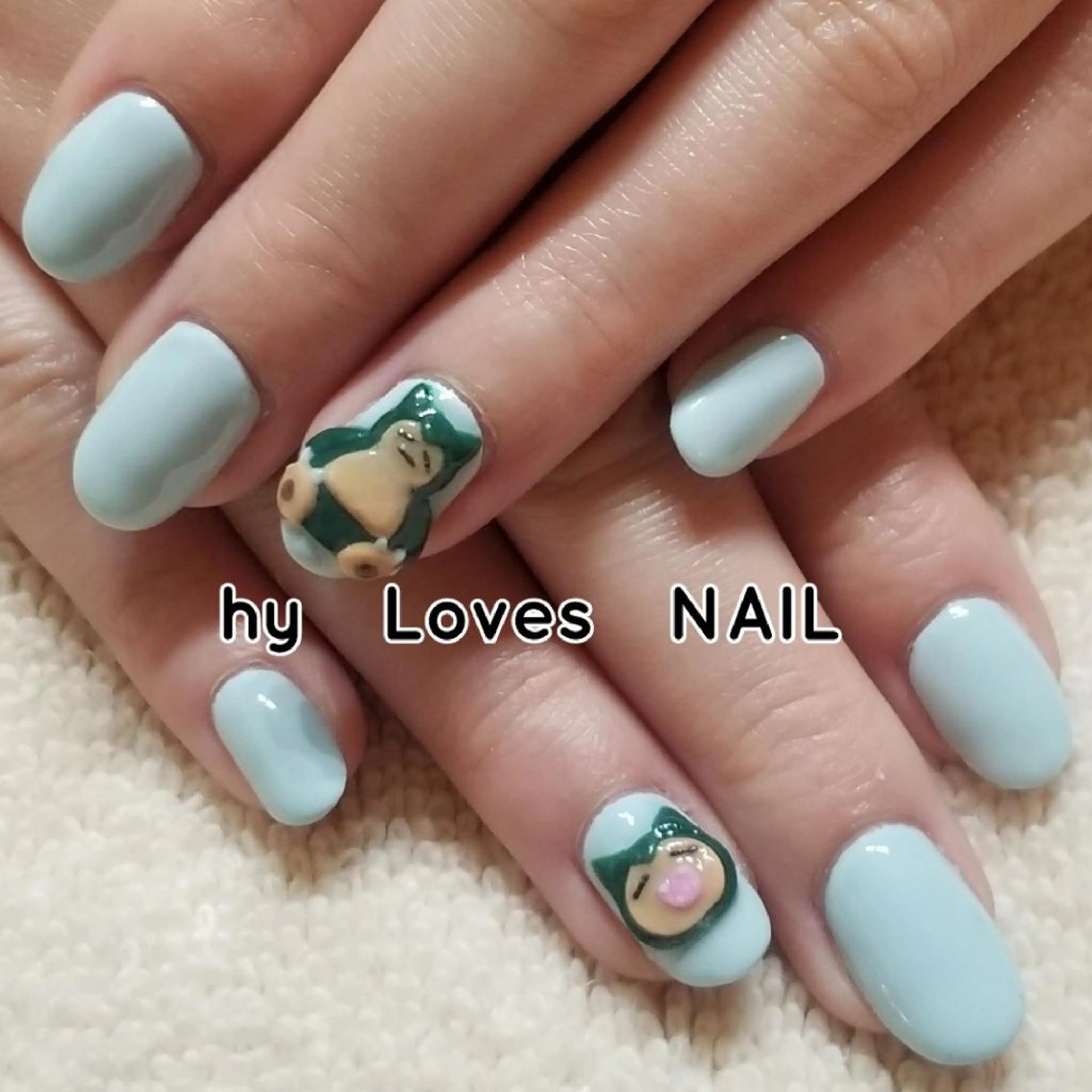 ネイル 水色 ハンドネイル よしだ ひろきのネイルデザイン