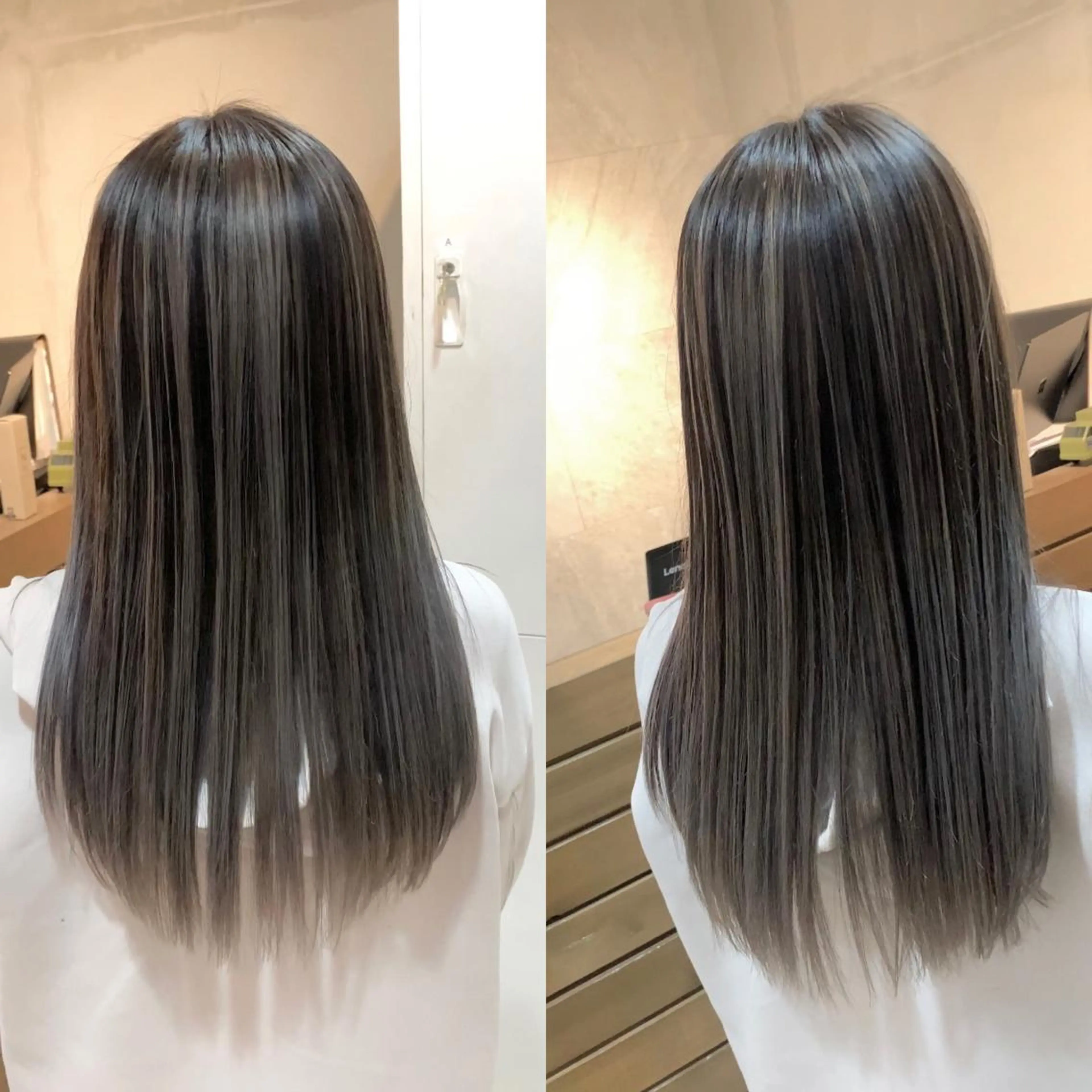 セミロング カラー リサ tonieのヘアスタイル
