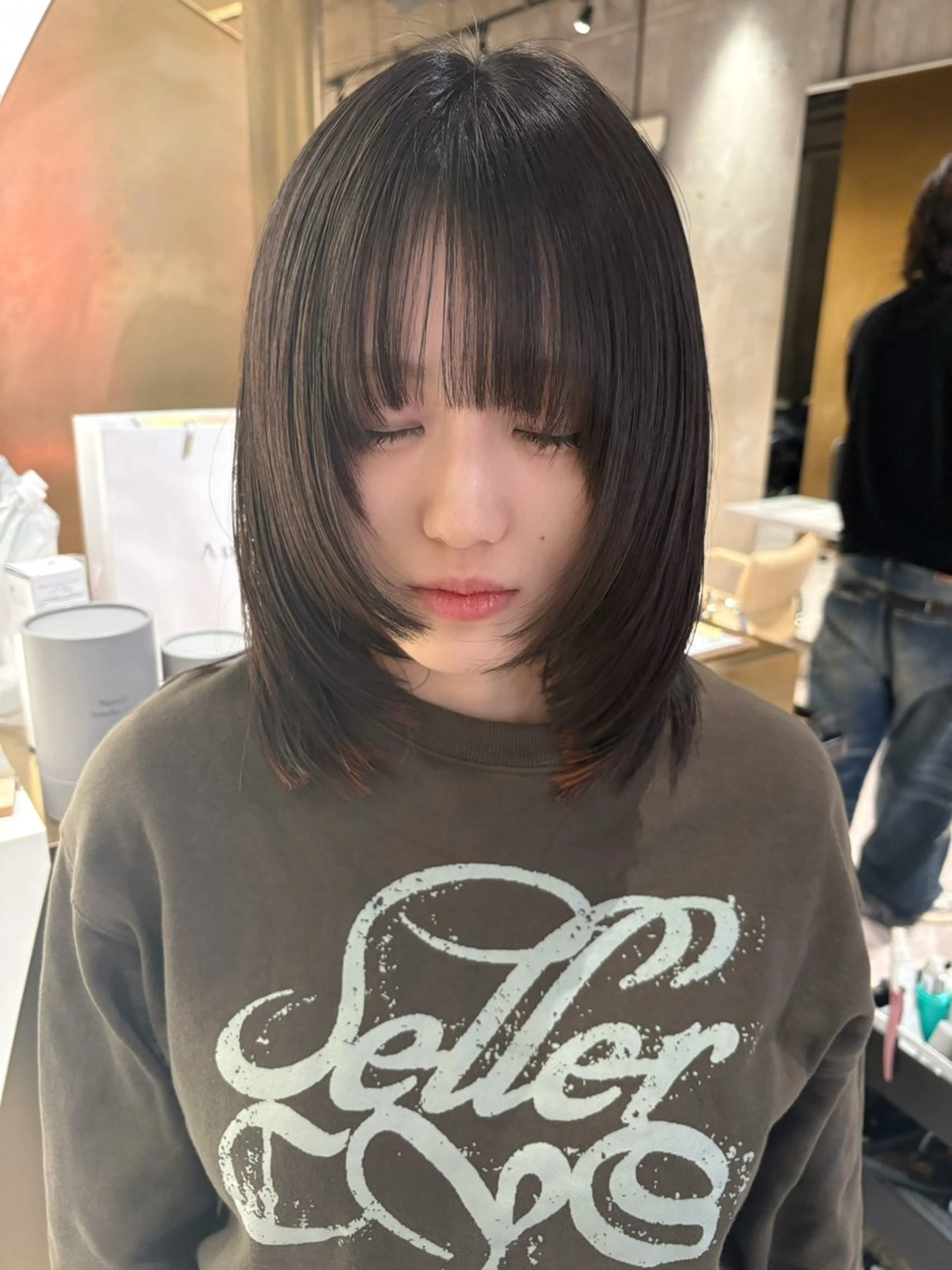 セミロング レイヤーカット はなか🌷カラー モデル募集中✂️のヘアスタイル