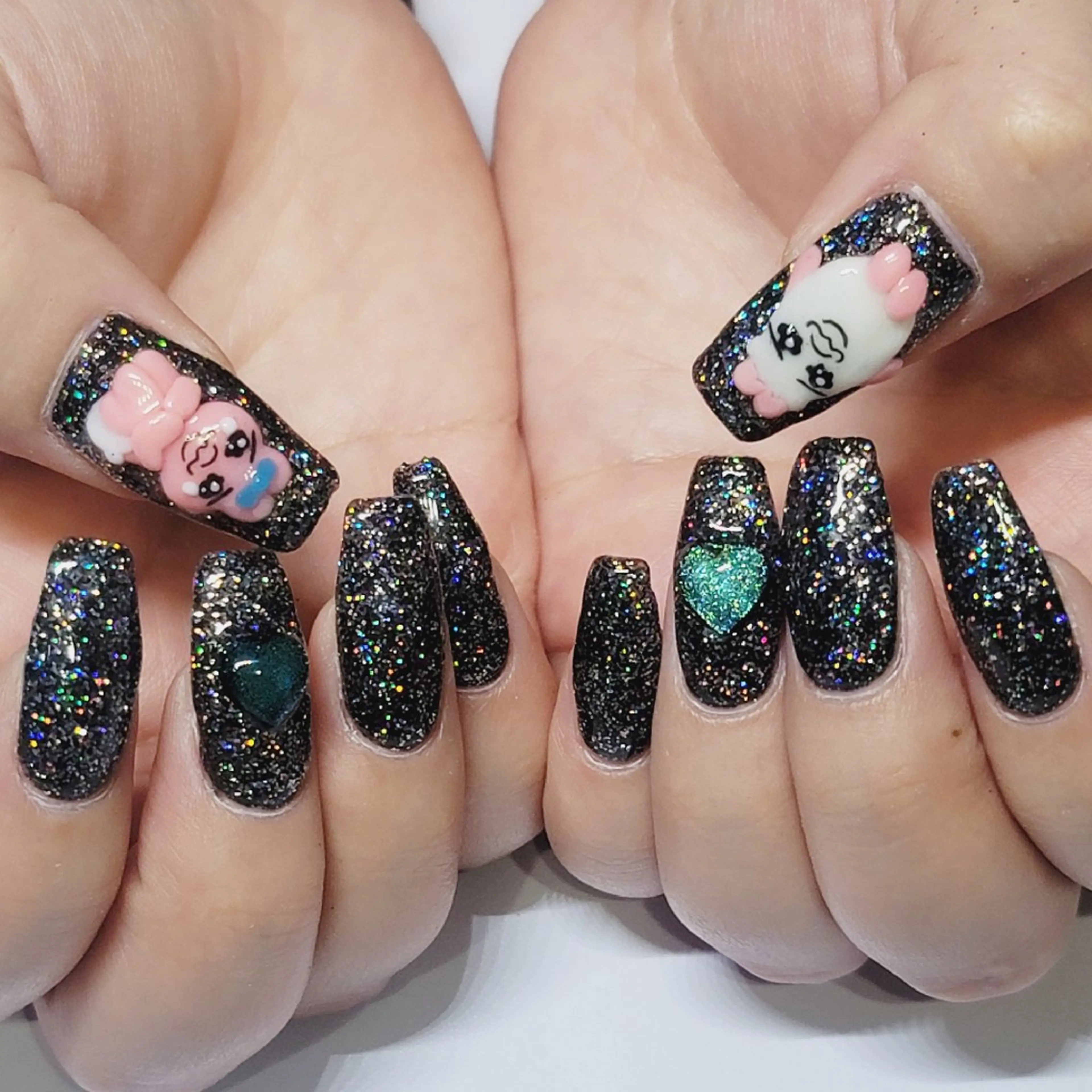 ネイル アートネイル オーロラネイル ハート 氷ネイル・うるうるネイル ラメ(グリッター) ハンドネイル よしだ ひろきのネイルデザイン