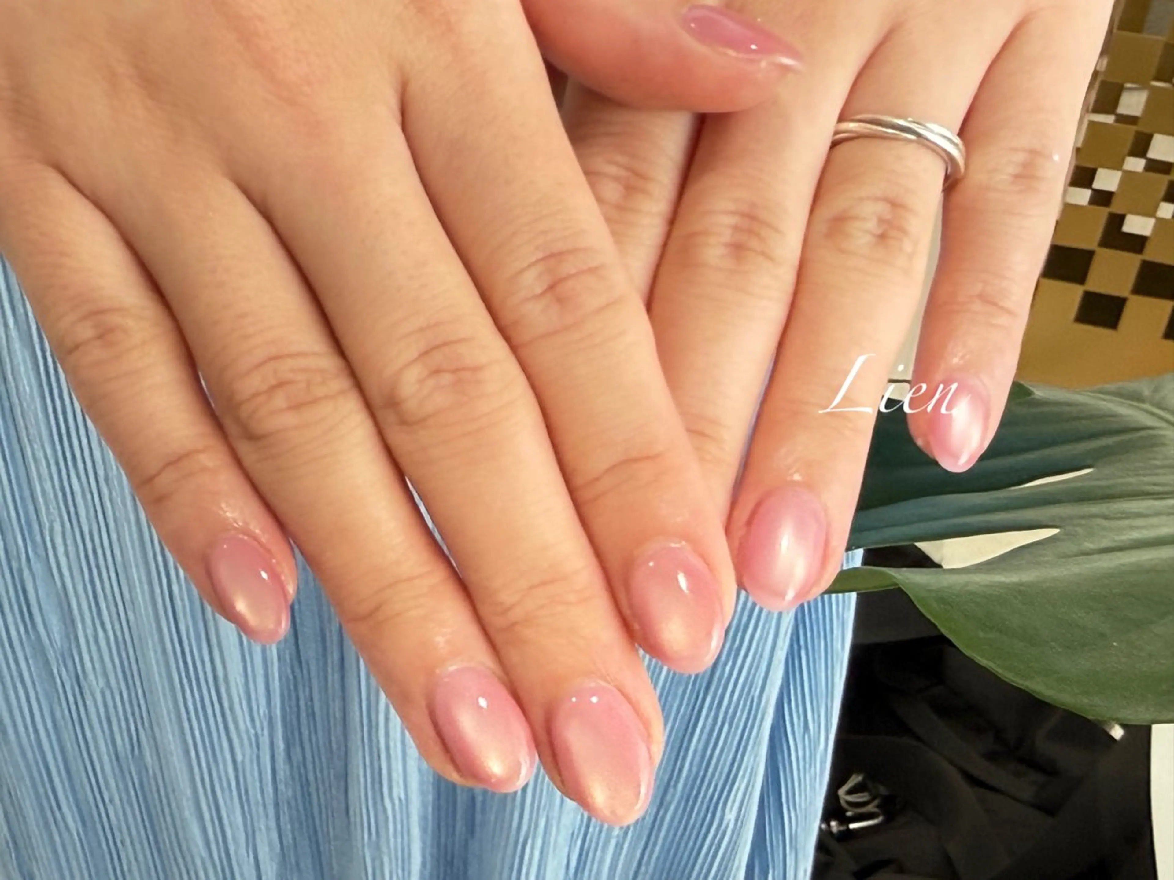 ネイル 長さ出し フットネイル フレンチネイル ジェルネイル ガラスフレンチ Lien（リアン） 銀座駅6分のネイルデザイン