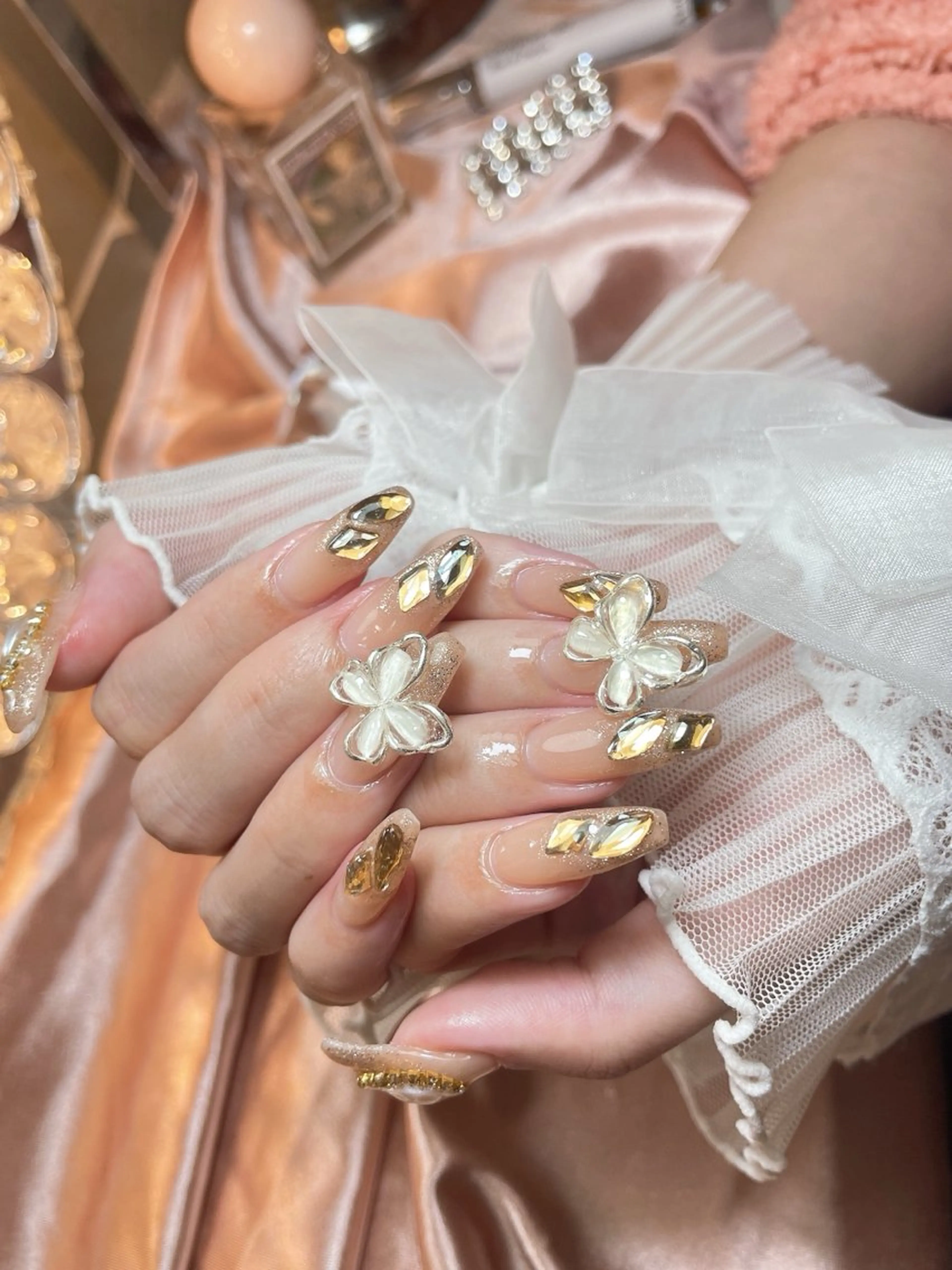 ネイル 23時まで❤︎韓国、 ワンホンネイルのネイルデザイン