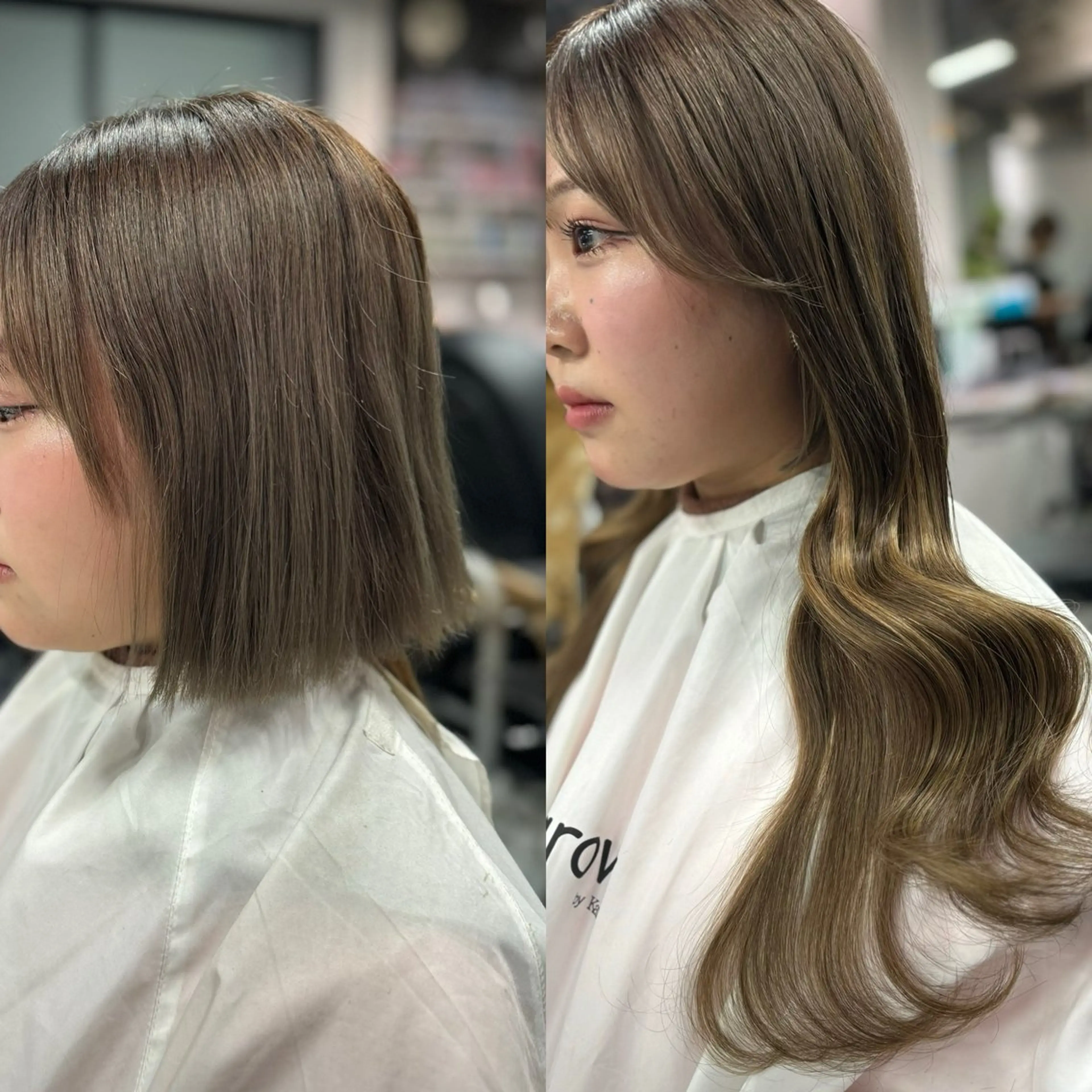 ロング バレイヤージュ ボブ🌈ナツヤのヘアスタイル