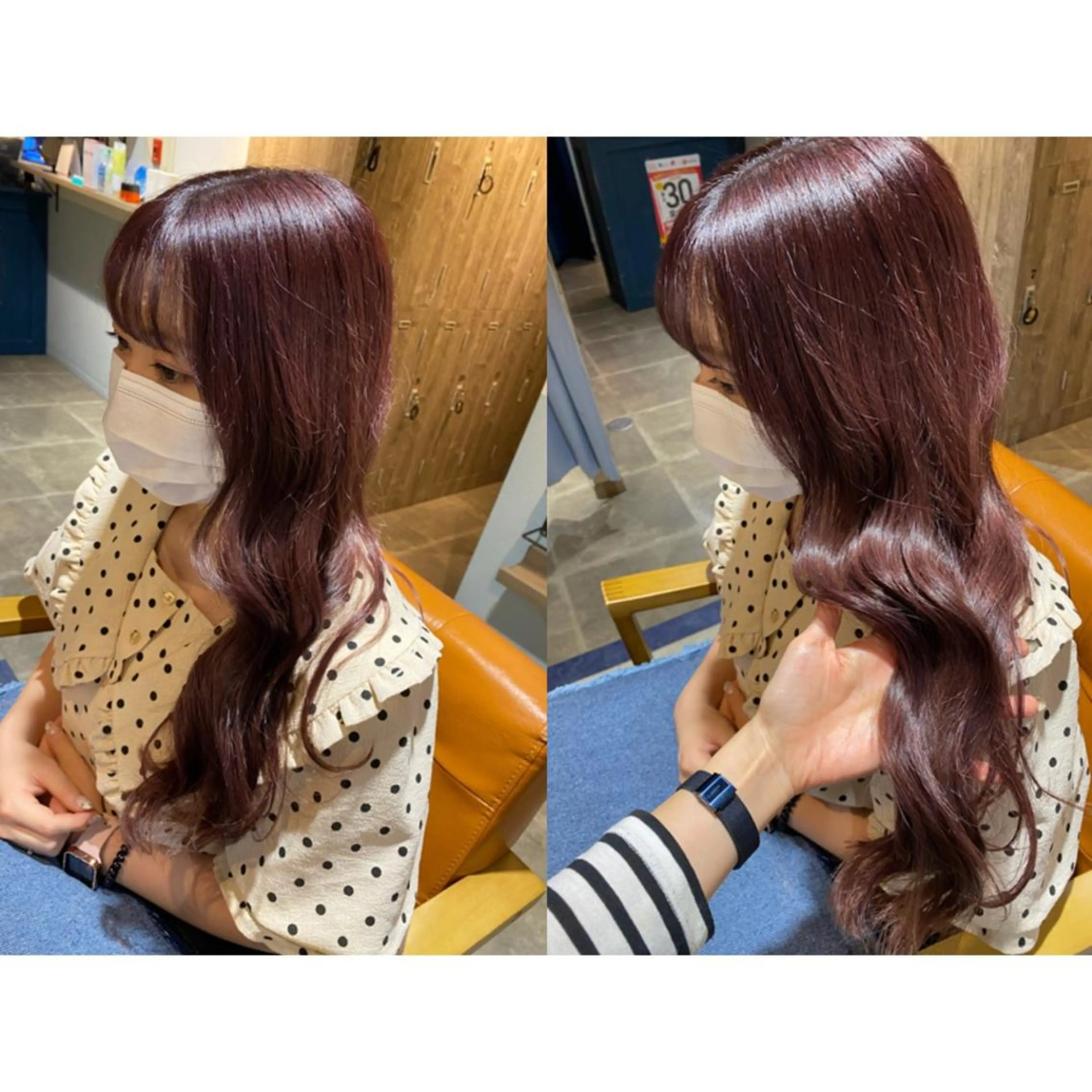 カラー ブリーチ ピンクカラー カット ヘアカラー トリートメント 🐻結んで可愛い hair EMI🐻のヘアスタイル