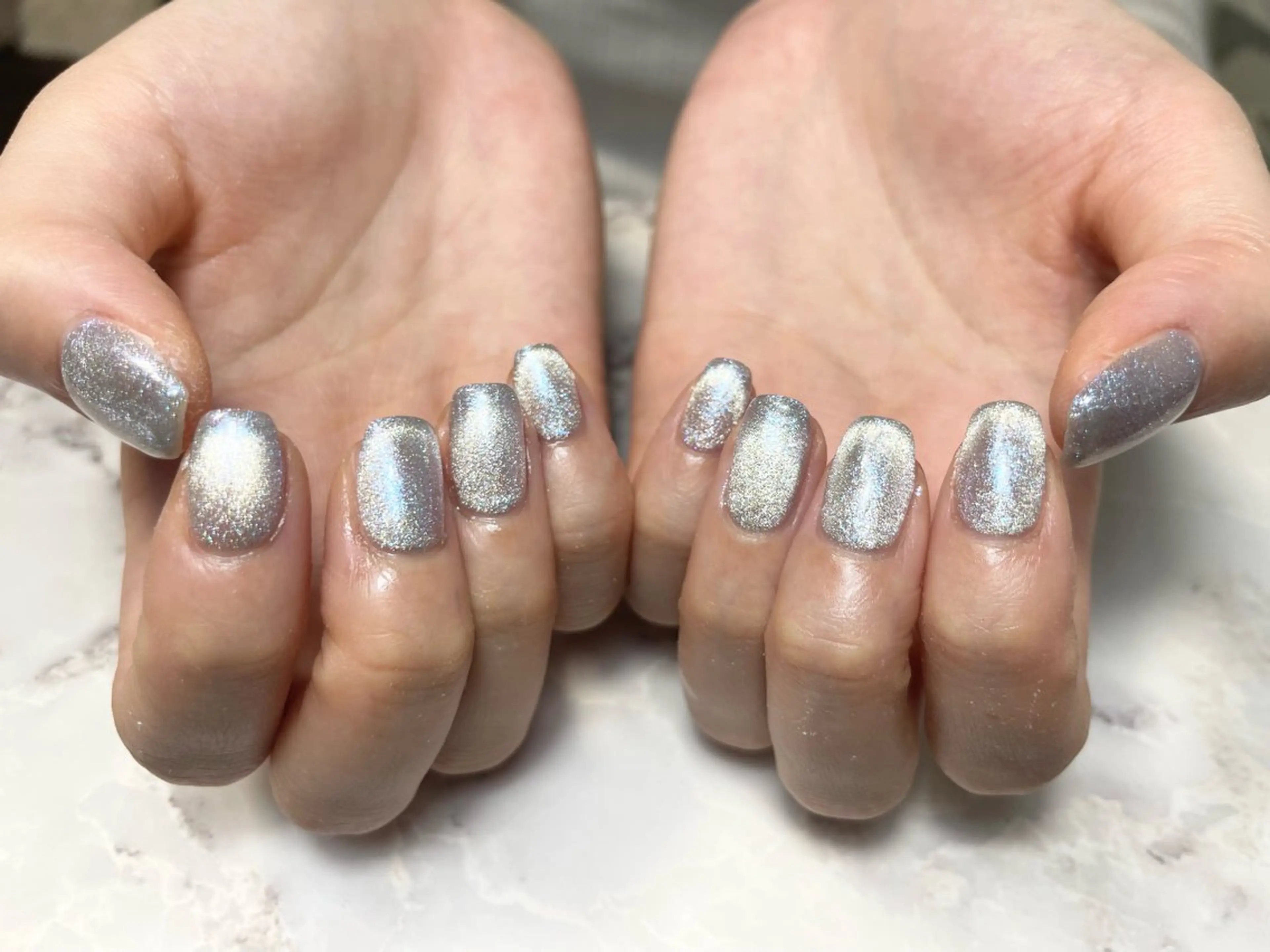 ネイル ジェルネイル マグネットネイル ミラーネイル ニュアンスネイル パラジェル ハンドネイル BLANC.nail所属・BLANC.nail yuuのネイルデザイン