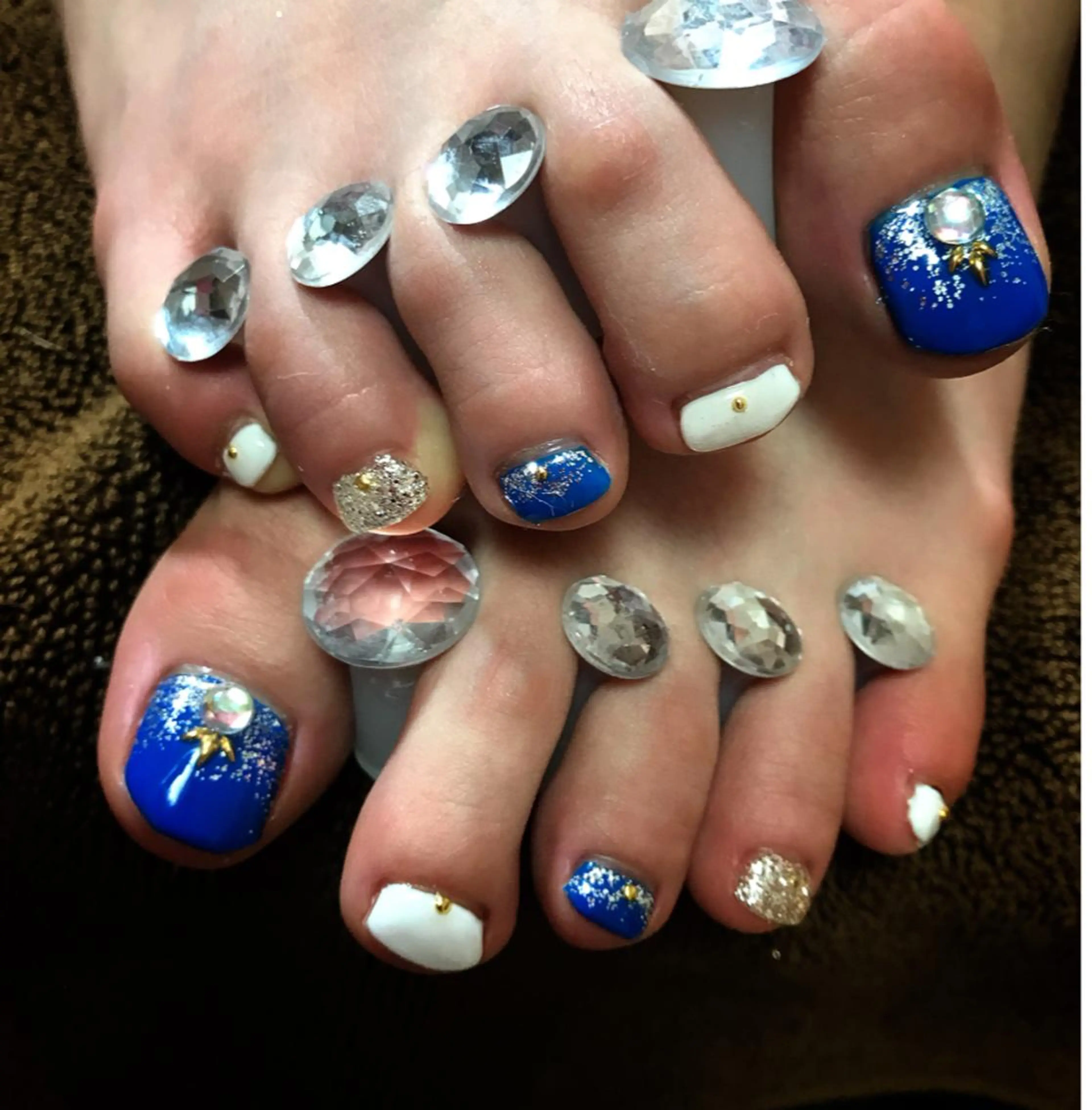 ネイル ブルー シンプルネイル フットネイル Nail Salon macherieのネイルデザイン