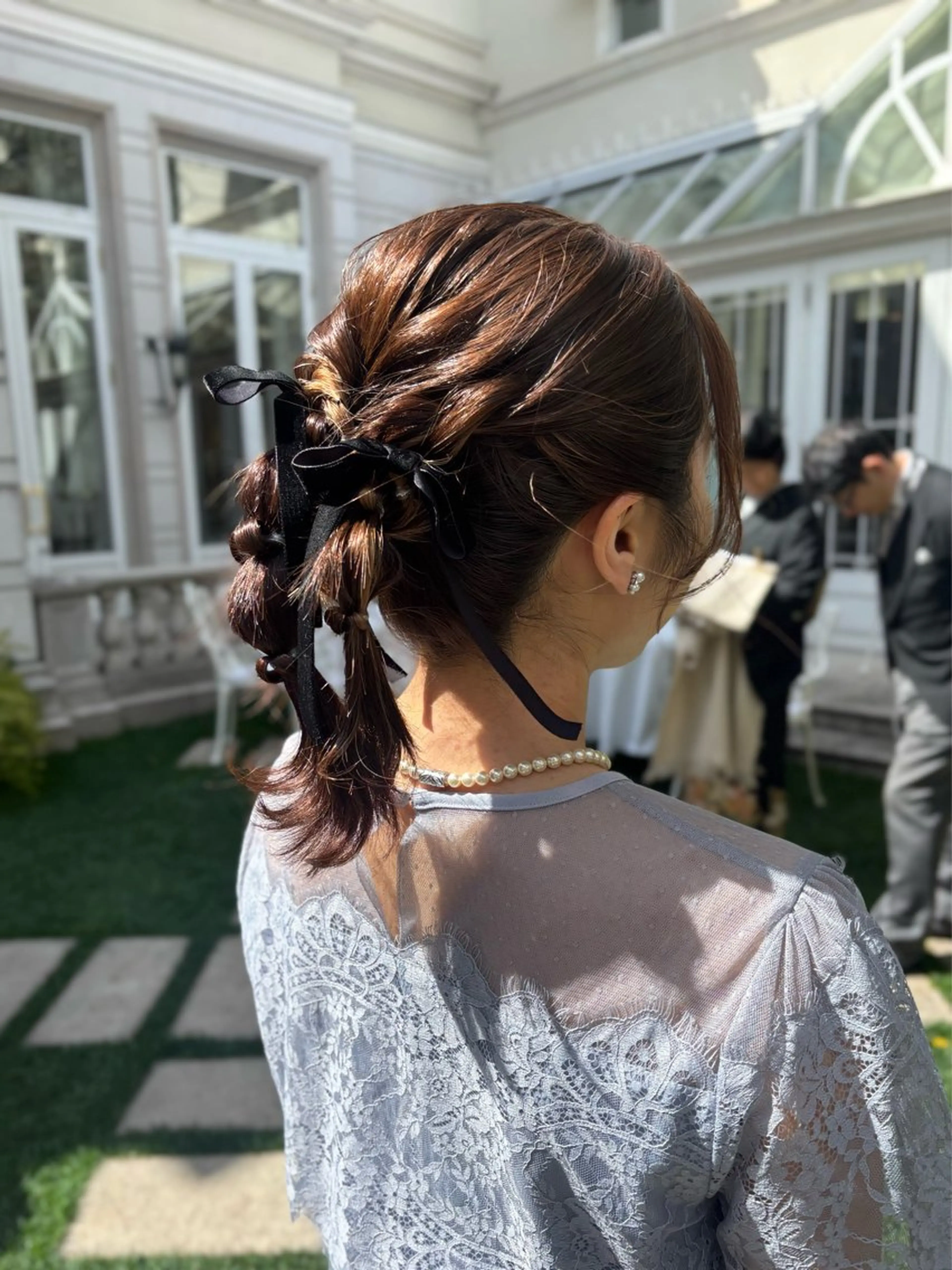 ミディアム ヘアアレンジ 結婚式・ブライダル はっとり ななせのヘアスタイル