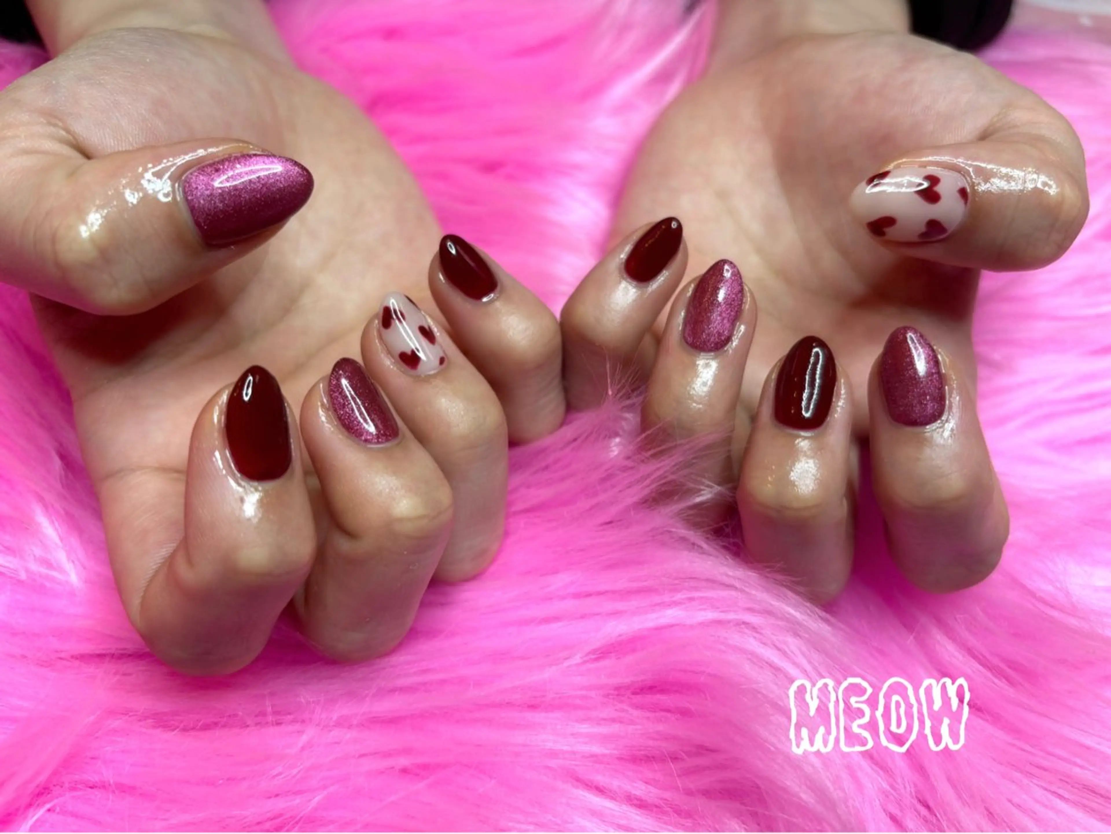 ネイル アートネイル マグネットネイル ハンドネイル MEOW RANのネイルデザイン