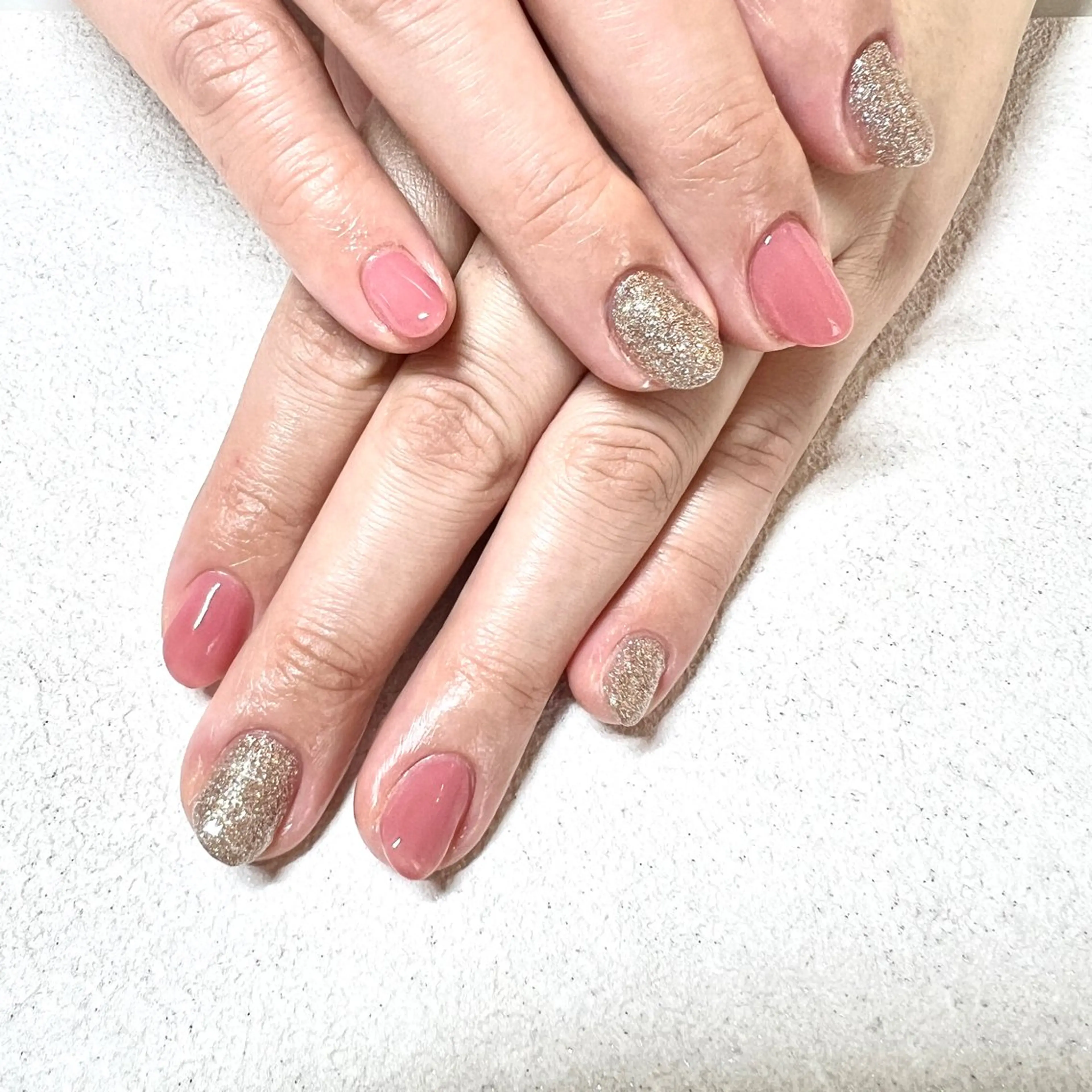 ネイル ジェルネイル ラメ(グリッター) ワンカラーネイル パラジェル m'sNail 福岡西区 ネイルのネイルデザイン