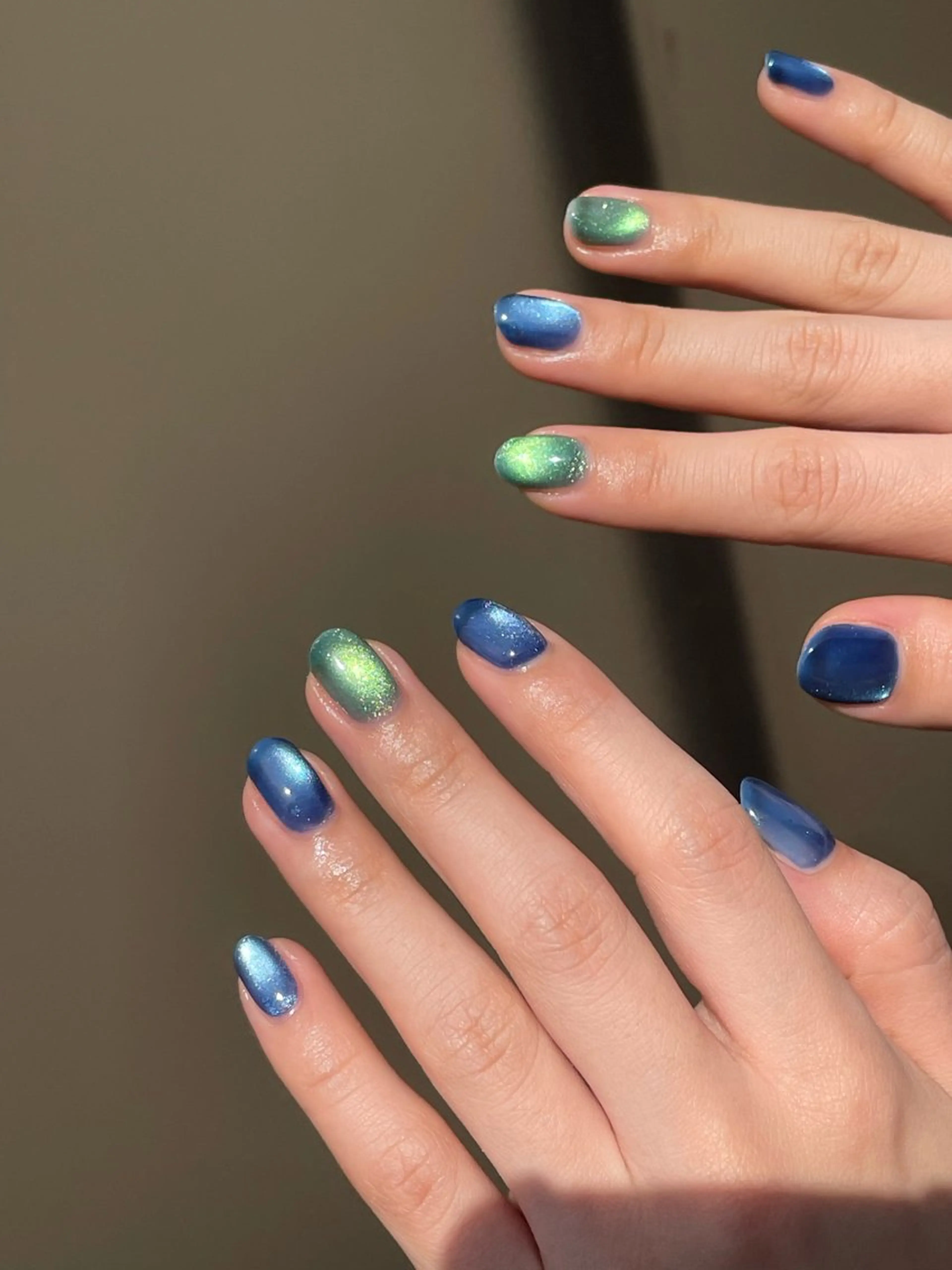 ネイル ブルー マグネットネイル シンプルネイル ハンドネイル ハンドケア 吉祥寺ネイルtree /SONODAのネイルデザイン