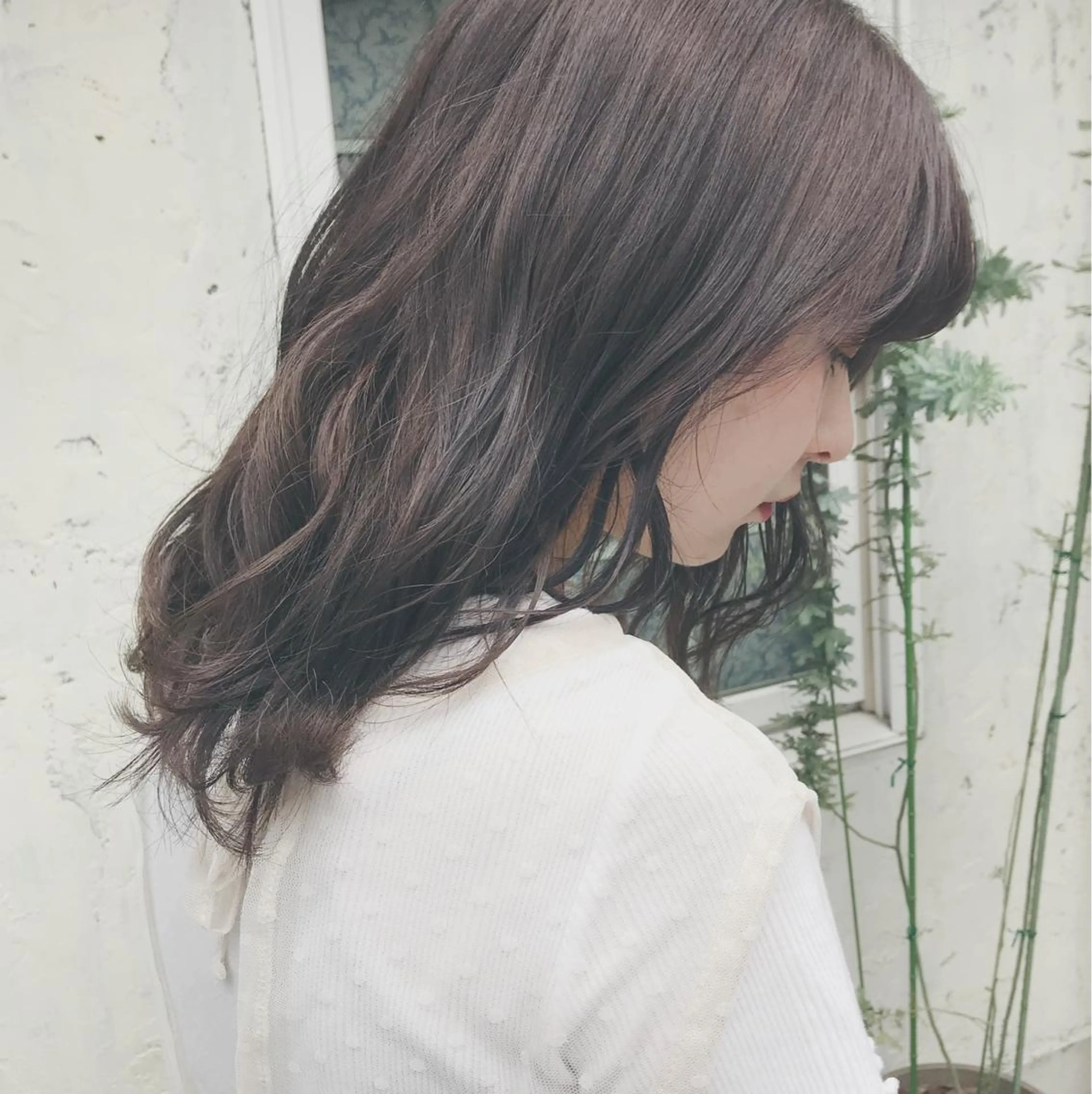 セミロング カラー ヘアアレンジ 韓国🇰🇷髪質改善 Chisaki치사키のヘアスタイル