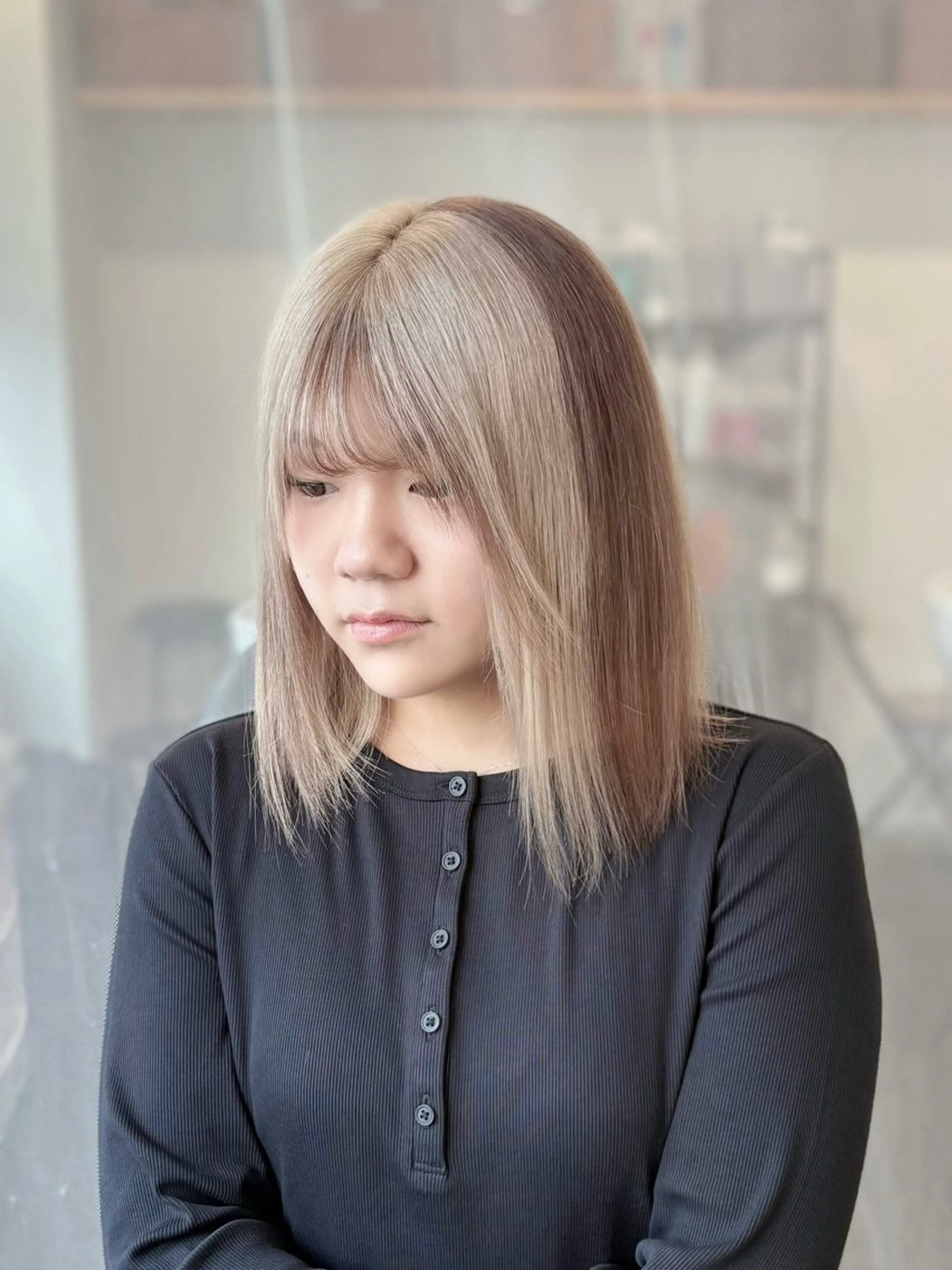 ミディアム カラー ヘアカラー トリートメント GaKu/ハイトーン /ブリーチ/レイヤーのヘアスタイル