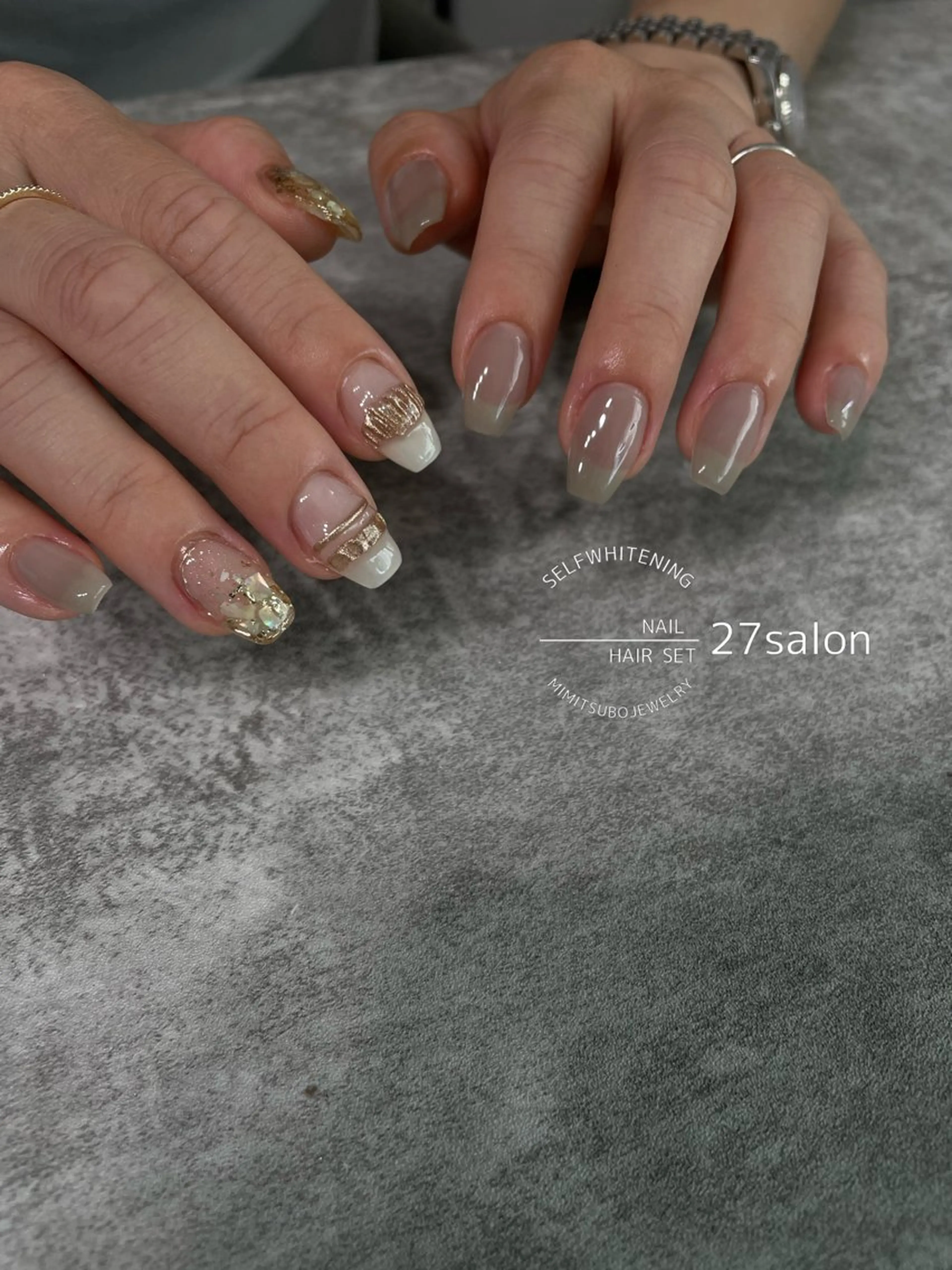 ネイル ニュアンスネイル 夏ネイル ハンドネイル 27salon yuinaのネイルデザイン